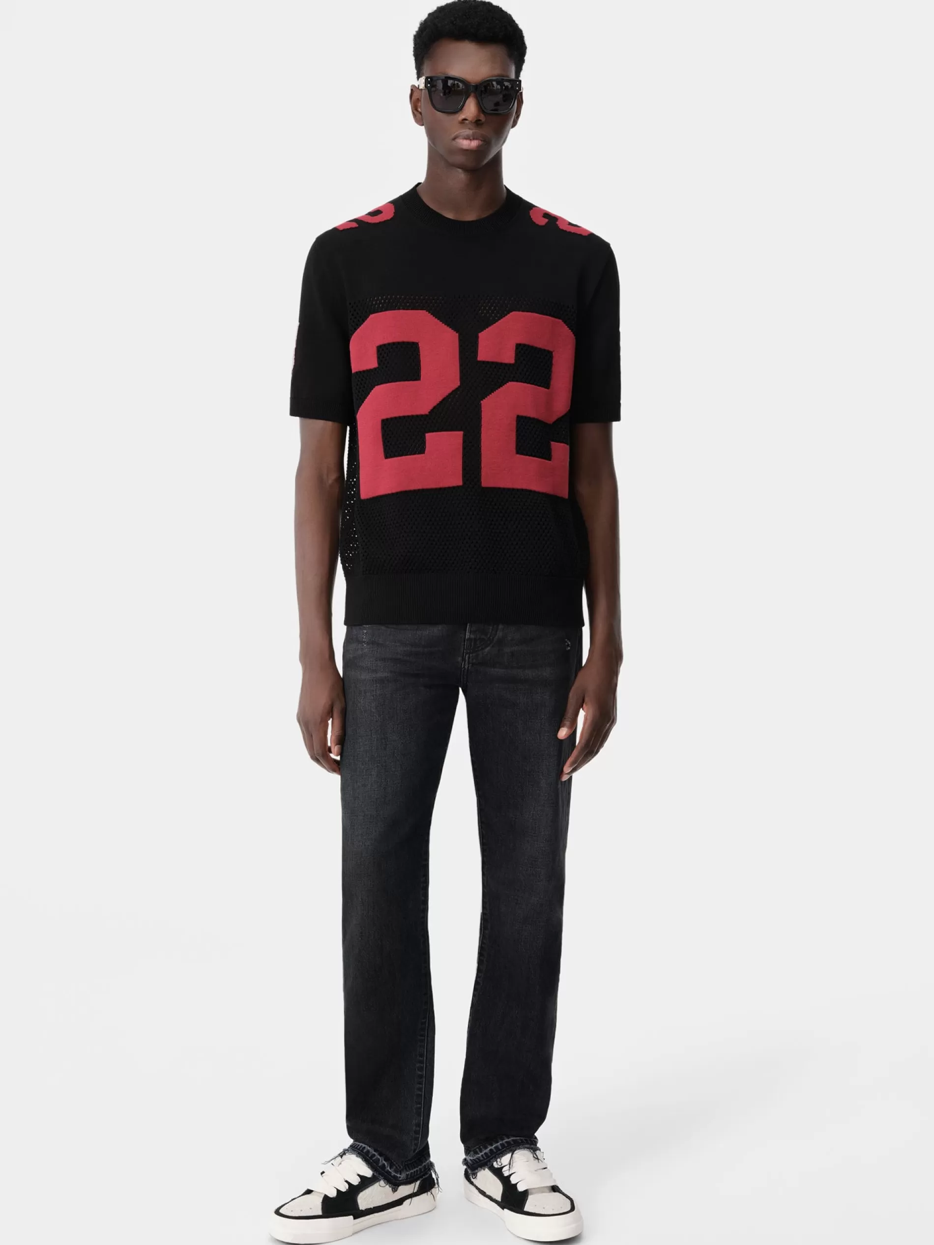 AMIRI Knitwear>22 TEE Black Red