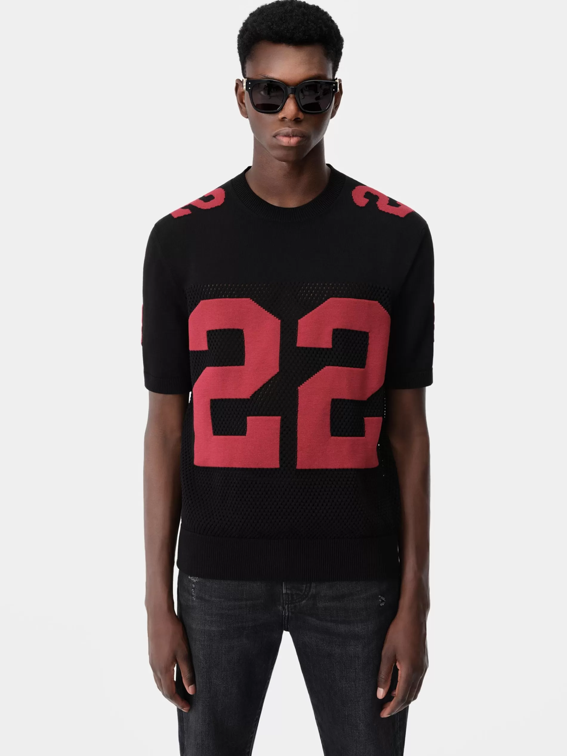 AMIRI Knitwear>22 TEE Black Red