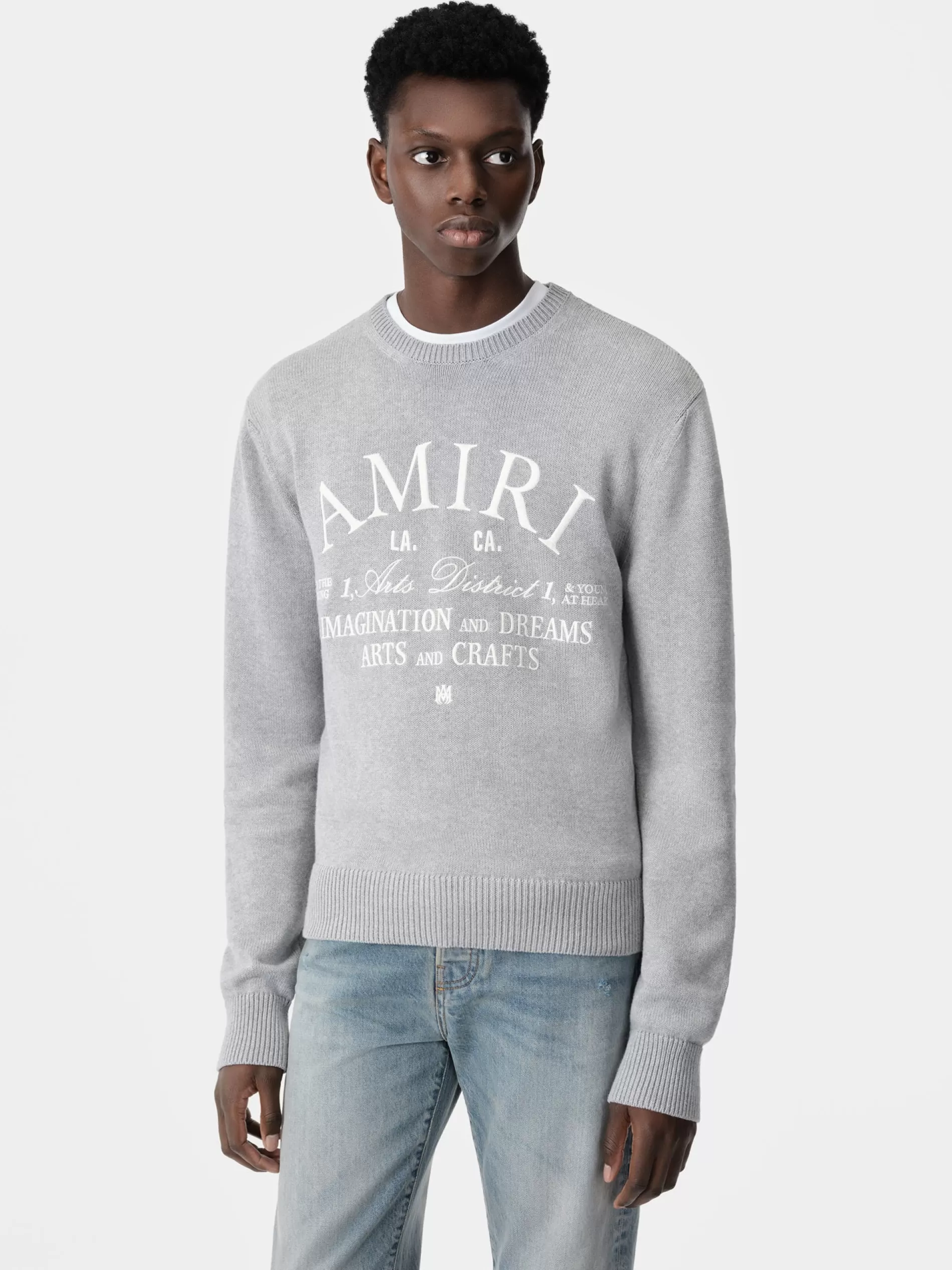 AMIRI Knitwear> ARTS DISTRICT CREW Grey