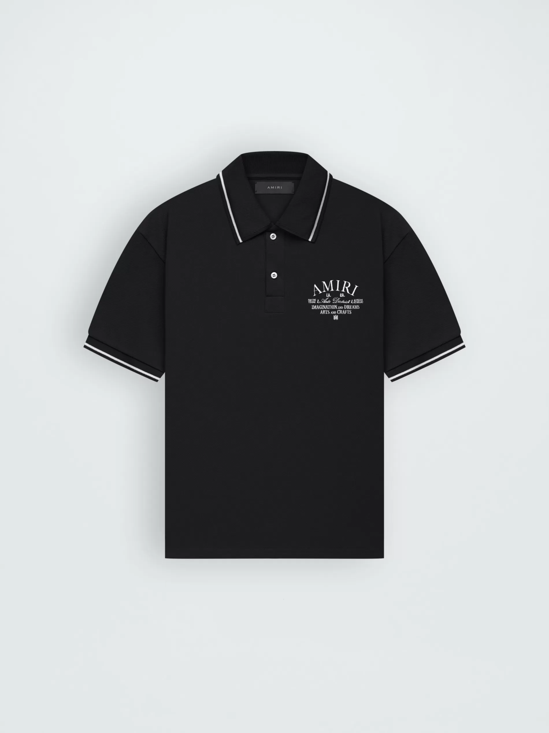 AMIRI Shirts> ARTS DISTRICT PIQUE POLO BLACK