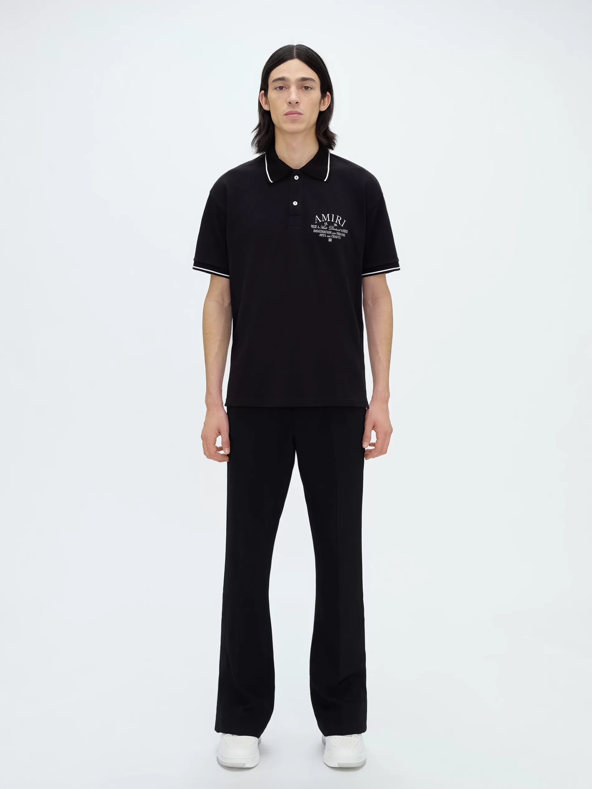 AMIRI Shirts> ARTS DISTRICT PIQUE POLO BLACK