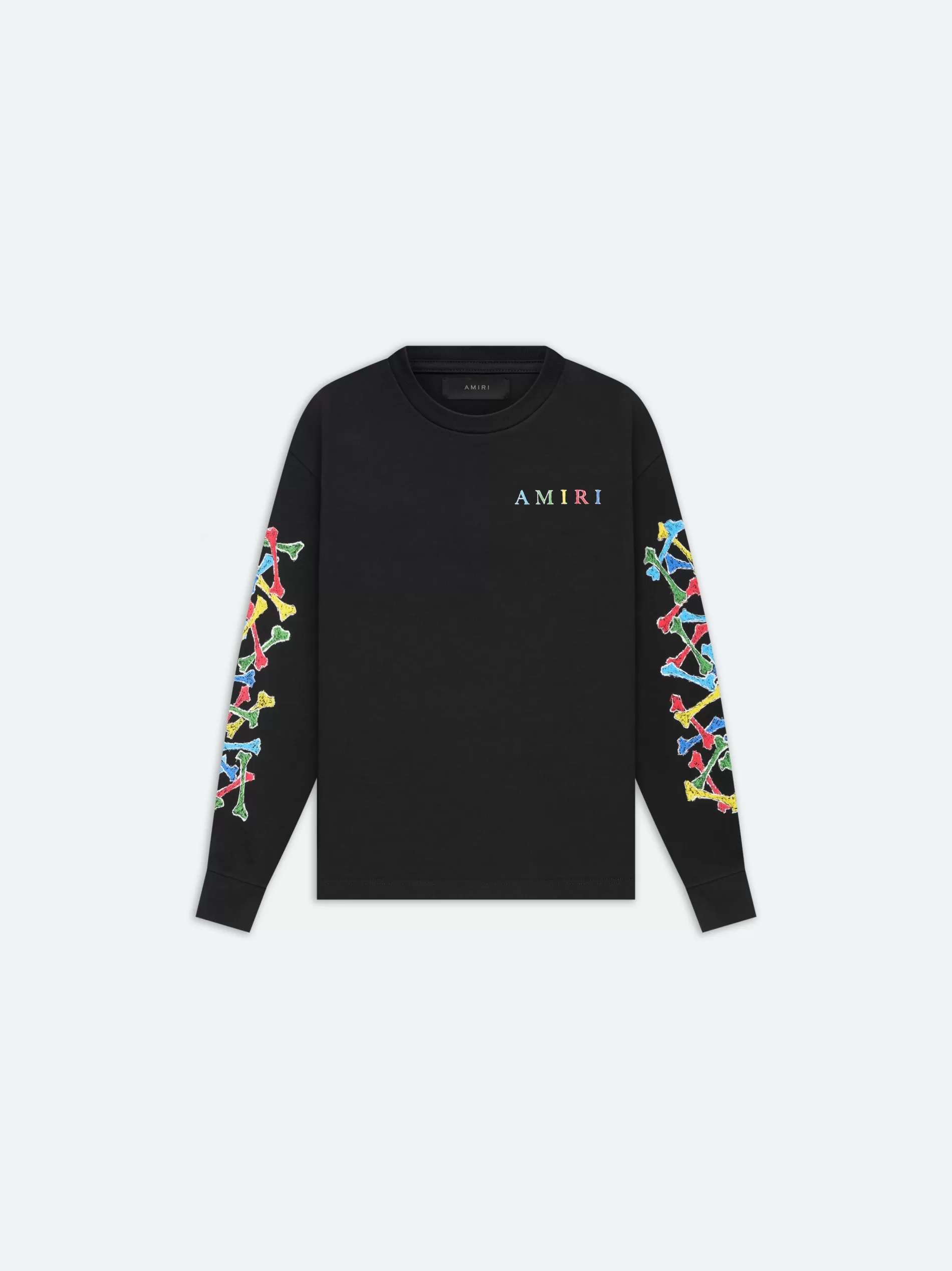 AMIRI Tees> BONES SCRIBBLE LONG SLEEVE TEE BLACK