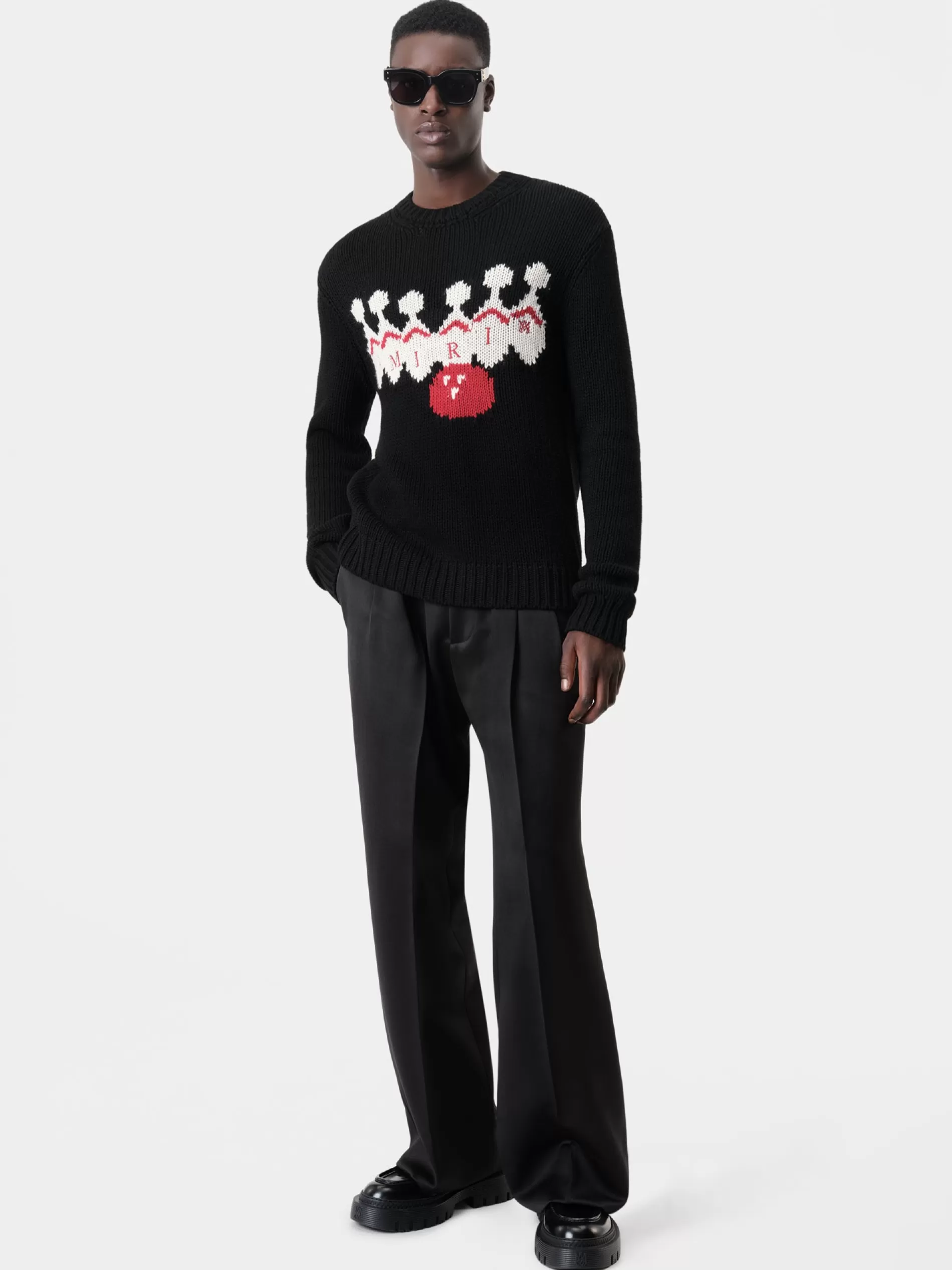 AMIRI Knitwear> BOWLING CREWNECK BLACK