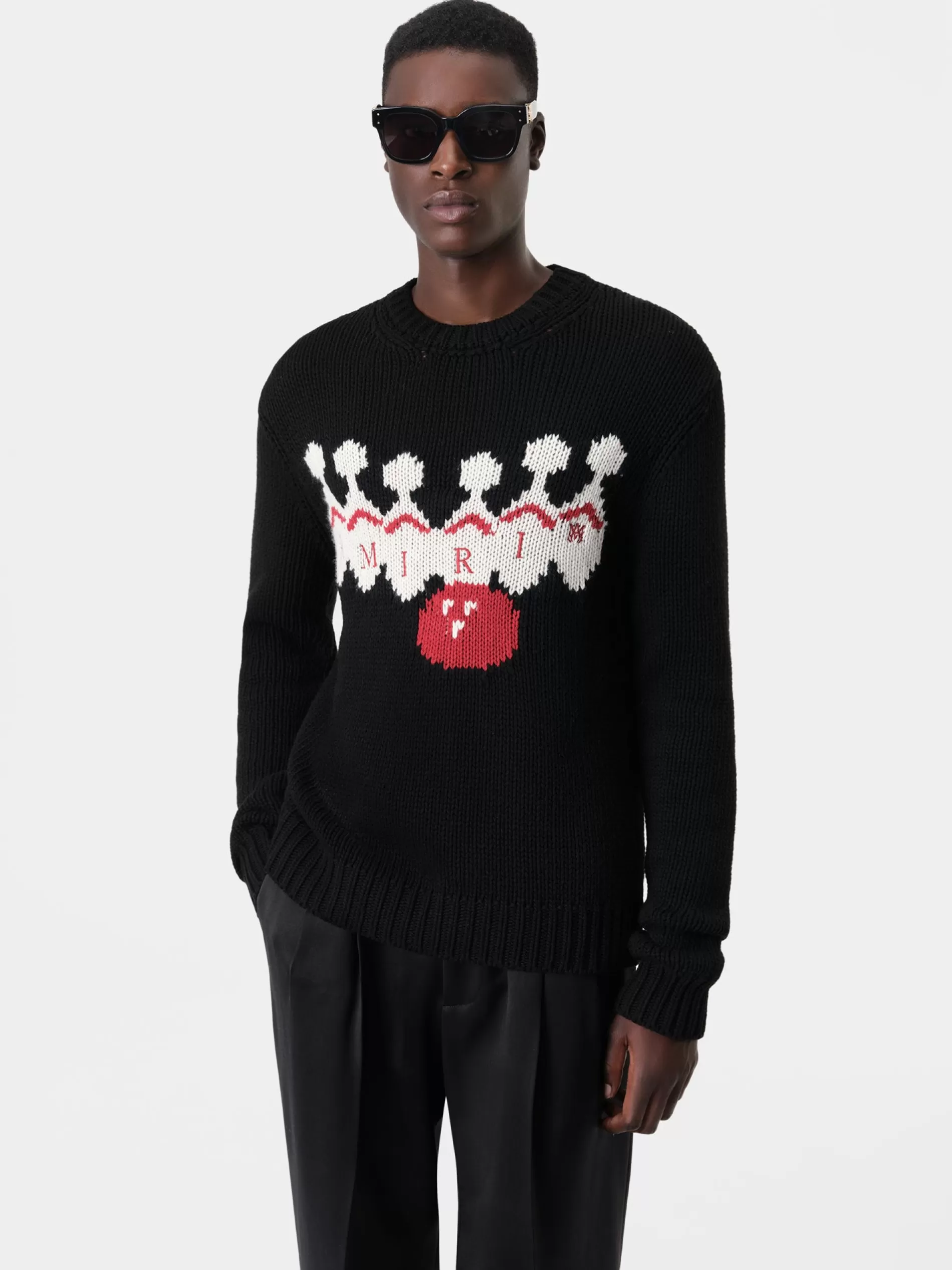 AMIRI Knitwear> BOWLING CREWNECK BLACK