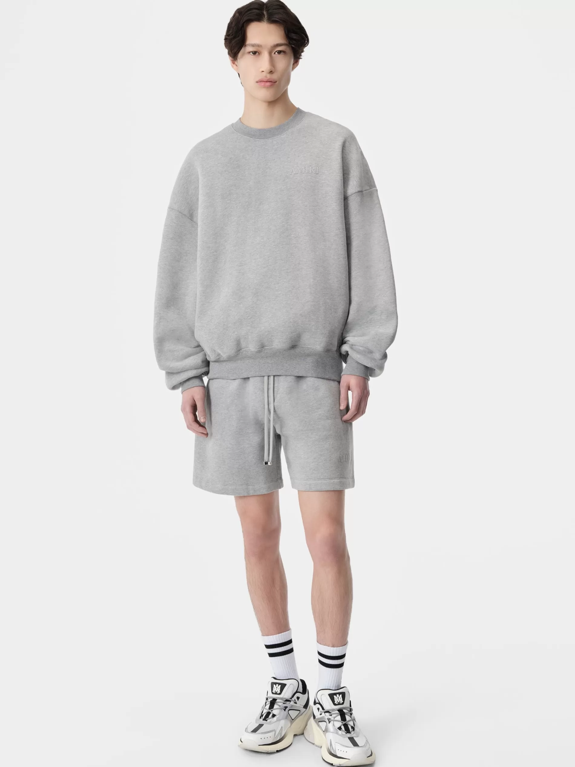 AMIRI Shorts & Sweatpants> EMBROIDERED SHORT Grey