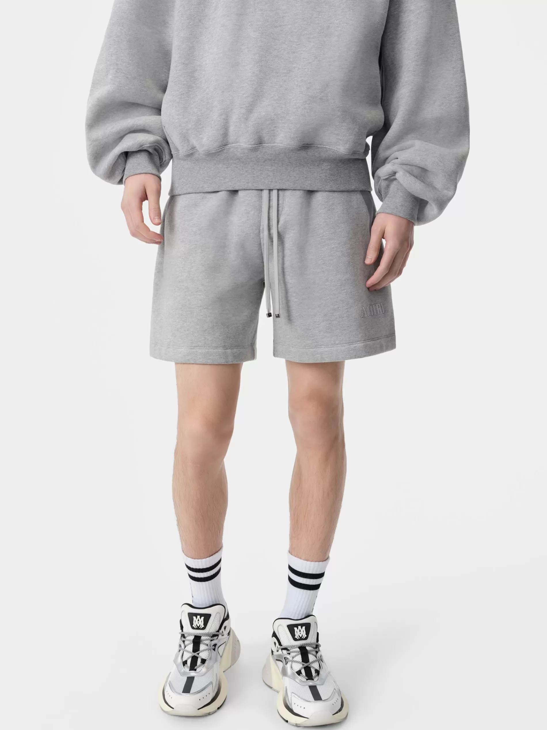 AMIRI Shorts & Sweatpants> EMBROIDERED SHORT Grey