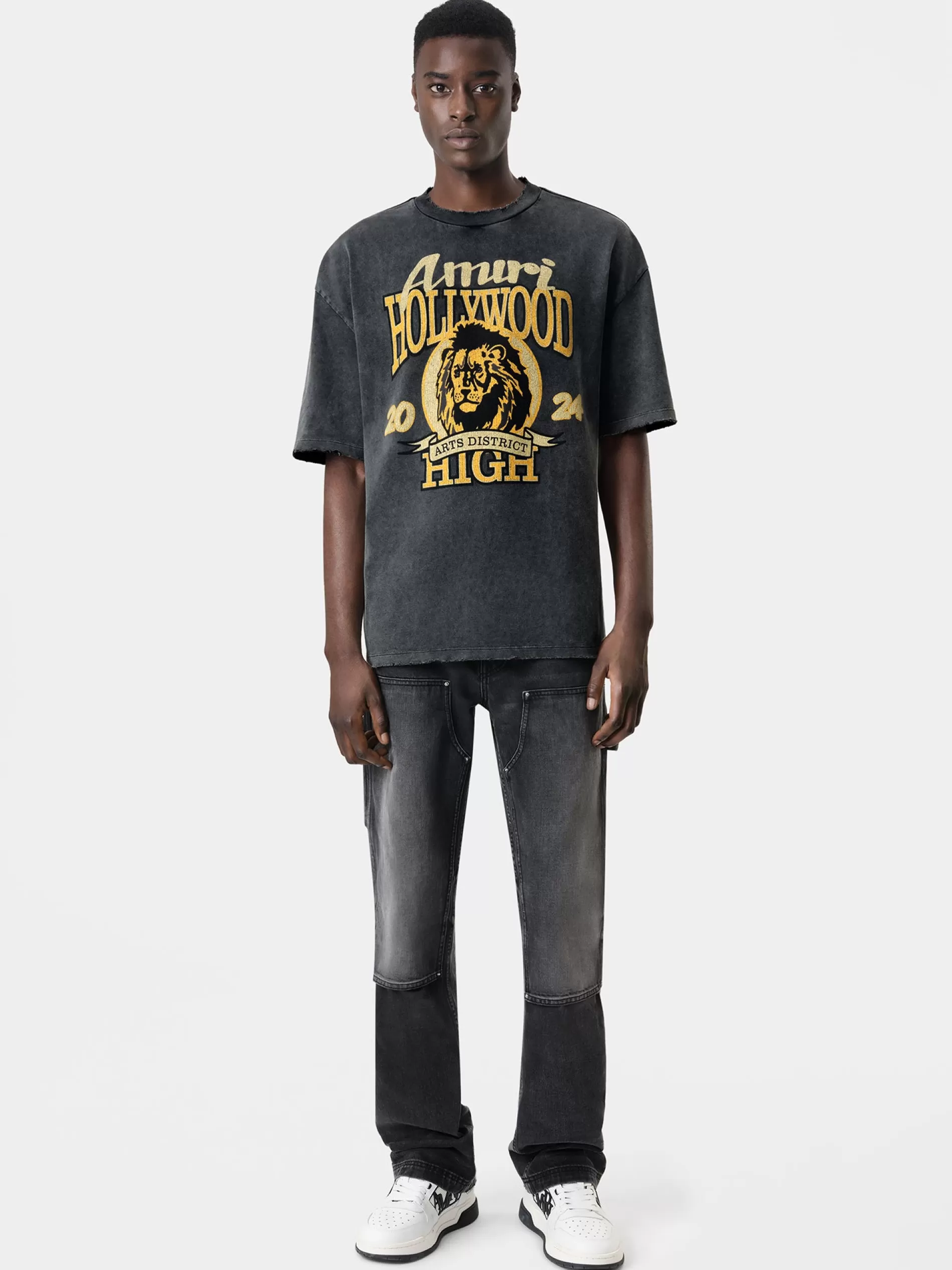 AMIRI Tees> HIGH LION SKATER TEE BLACK