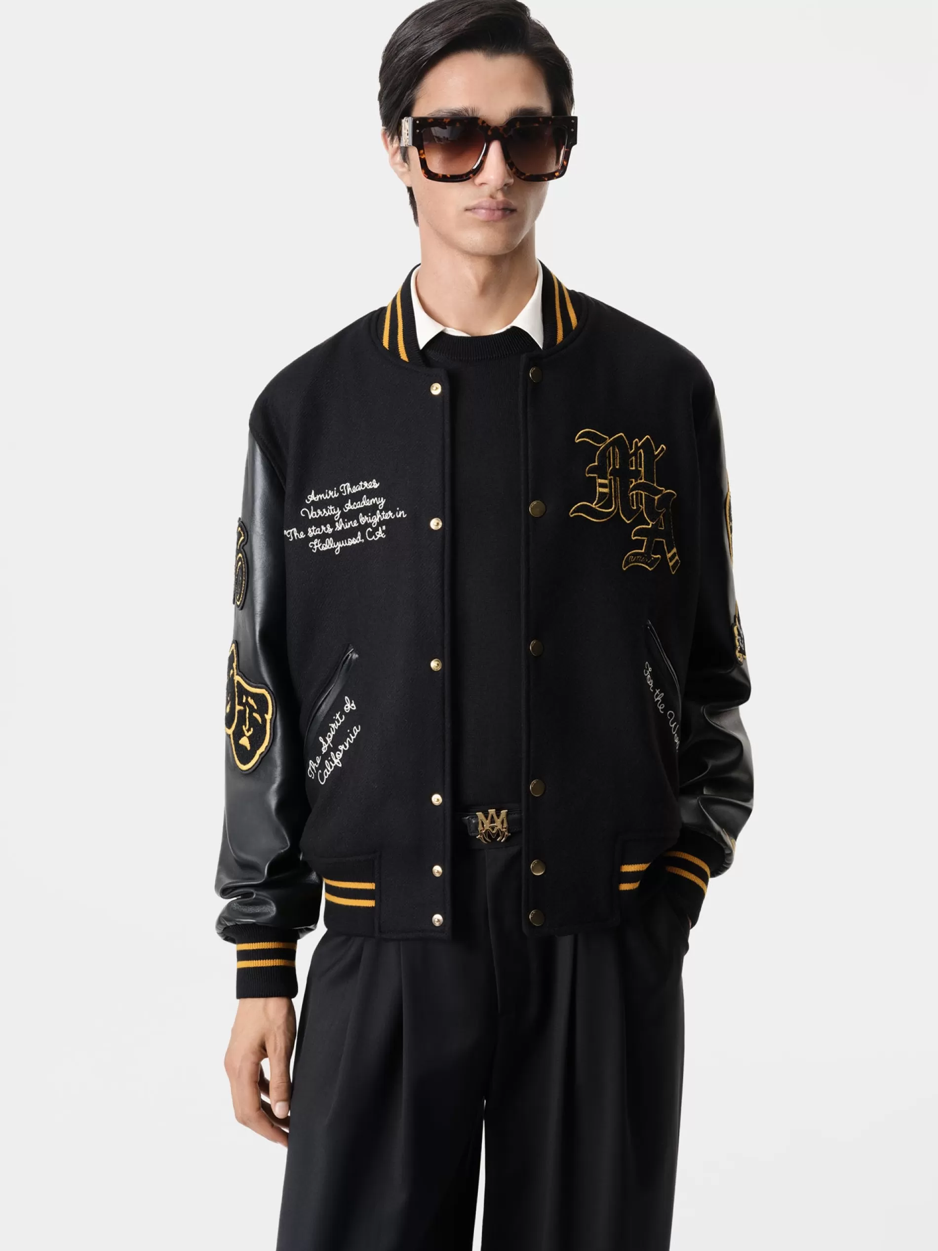 AMIRI Outerwear> LION VARSITY JACKET BLACK