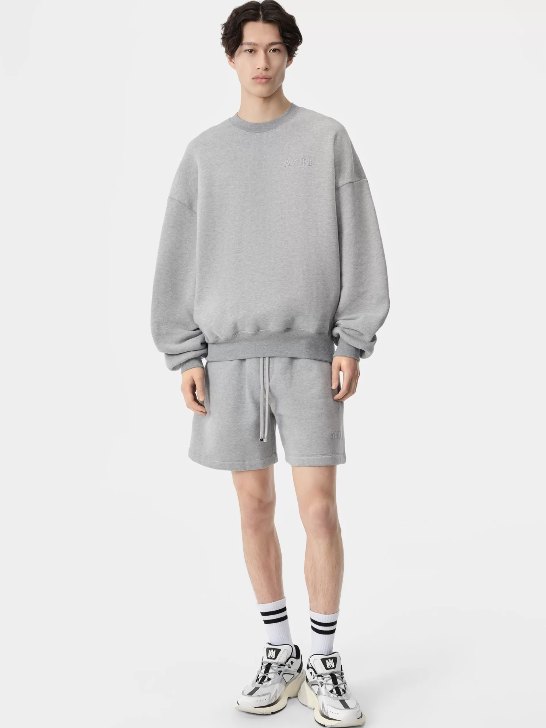 AMIRI Sweatshirts> OVERSIZED CREW Grey