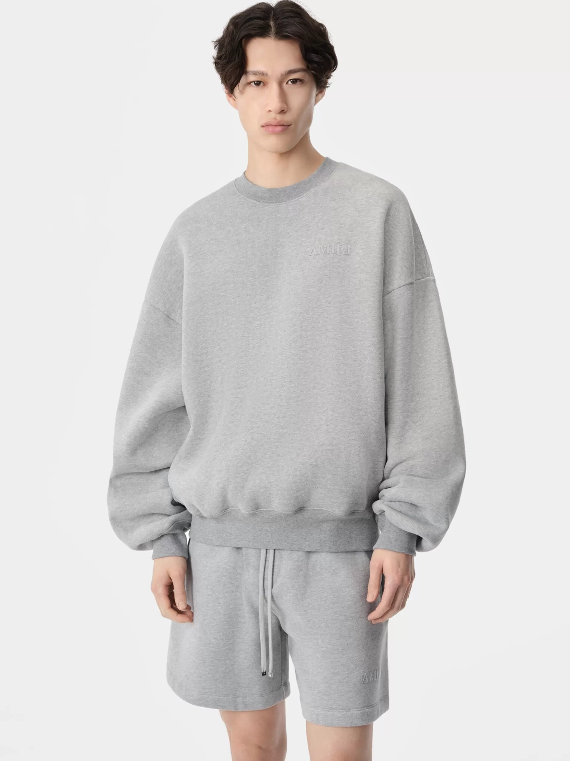 AMIRI Sweatshirts> OVERSIZED CREW Grey