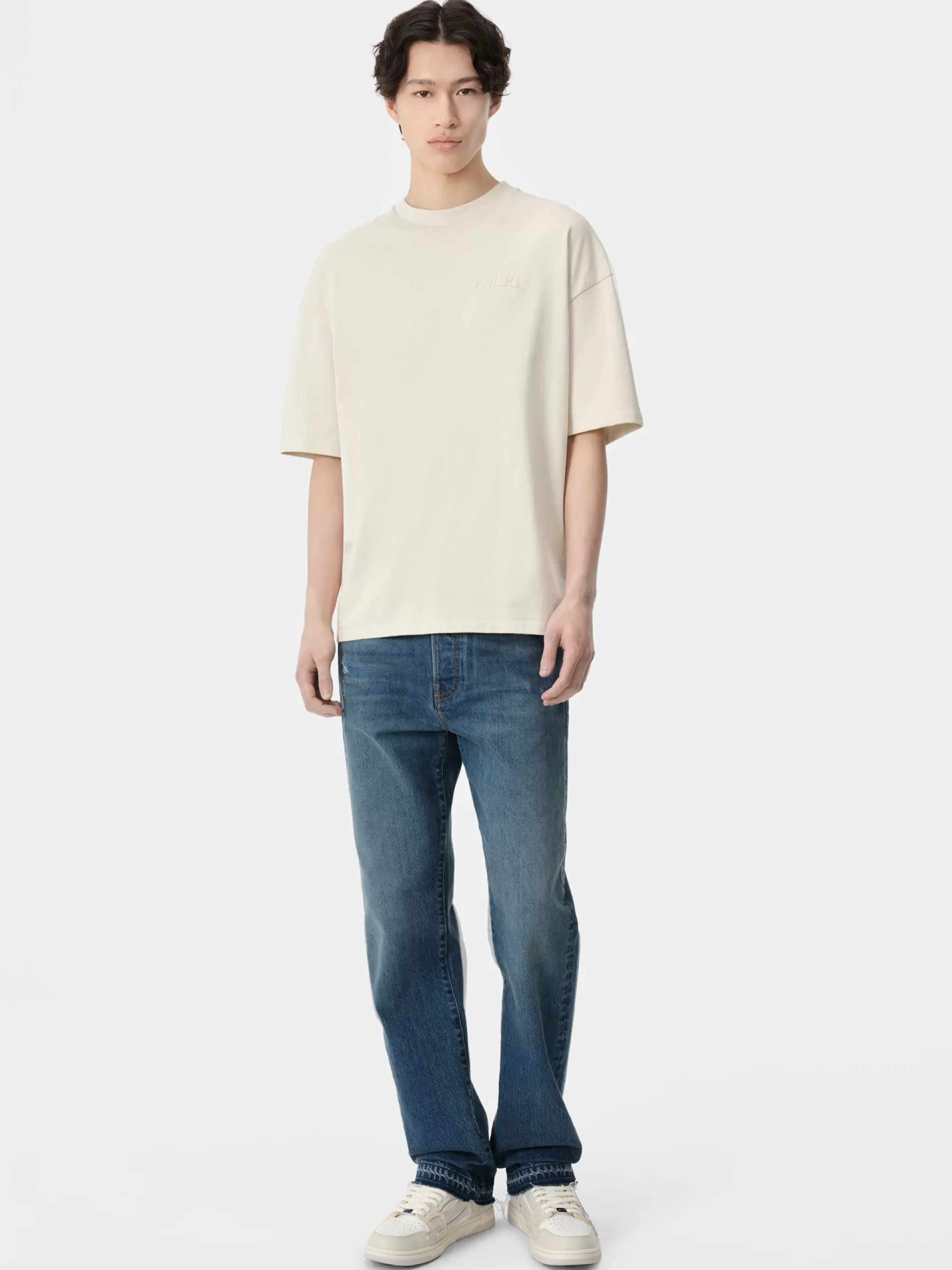 AMIRI Tees> OVERSIZED TEE BIRCH