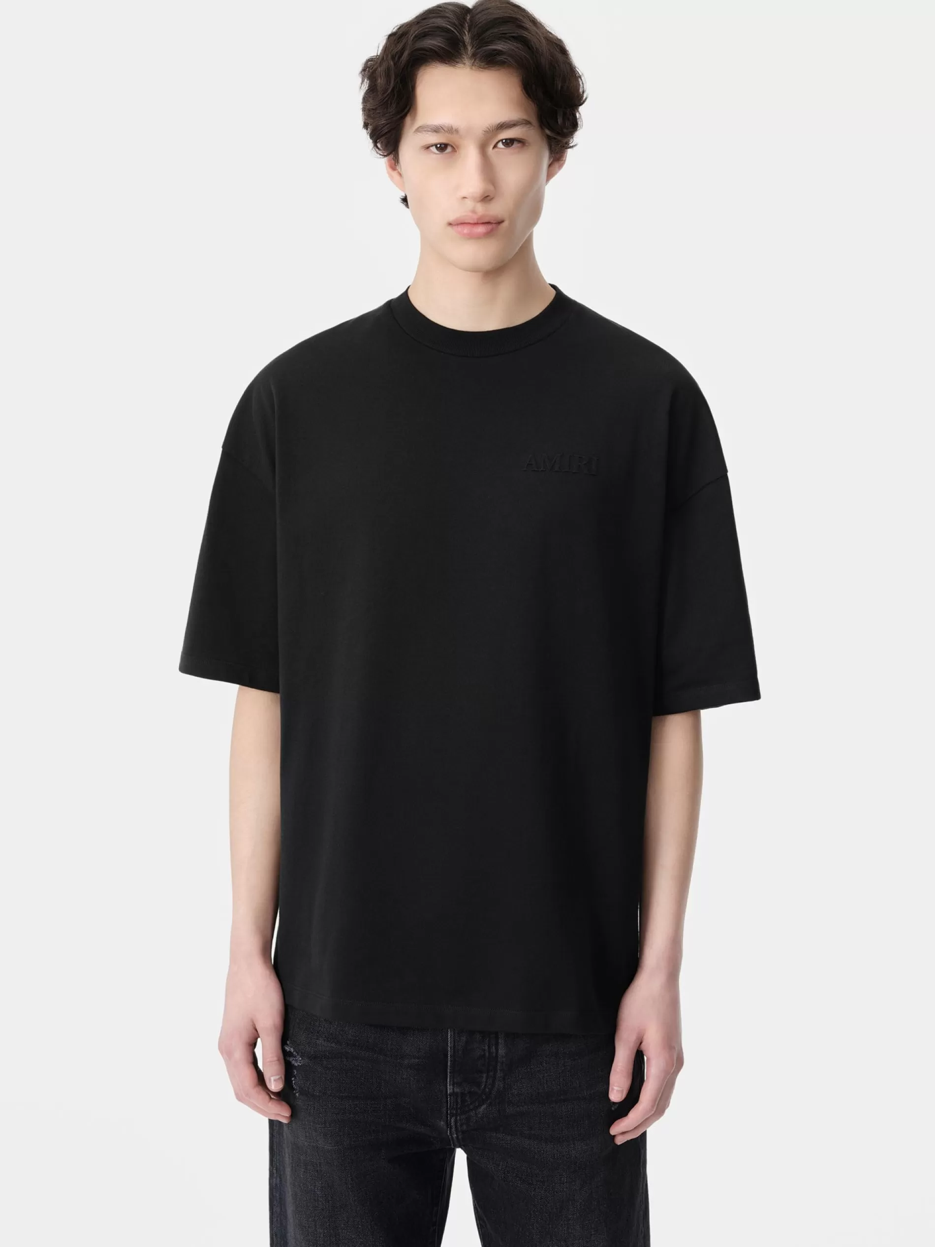 AMIRI Tees> OVERSIZED TEE BLACK