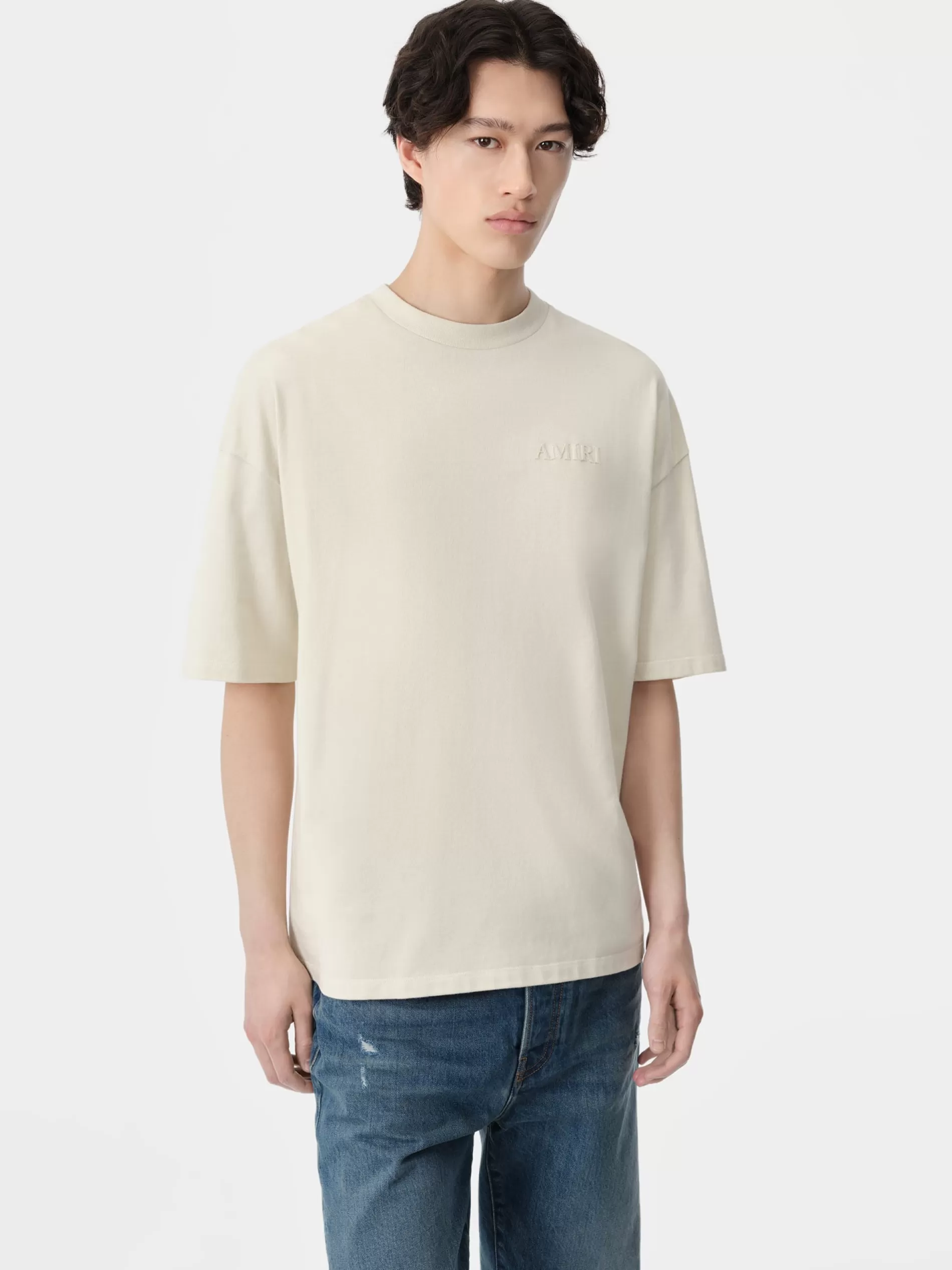 AMIRI Tees> OVERSIZED TEE BIRCH