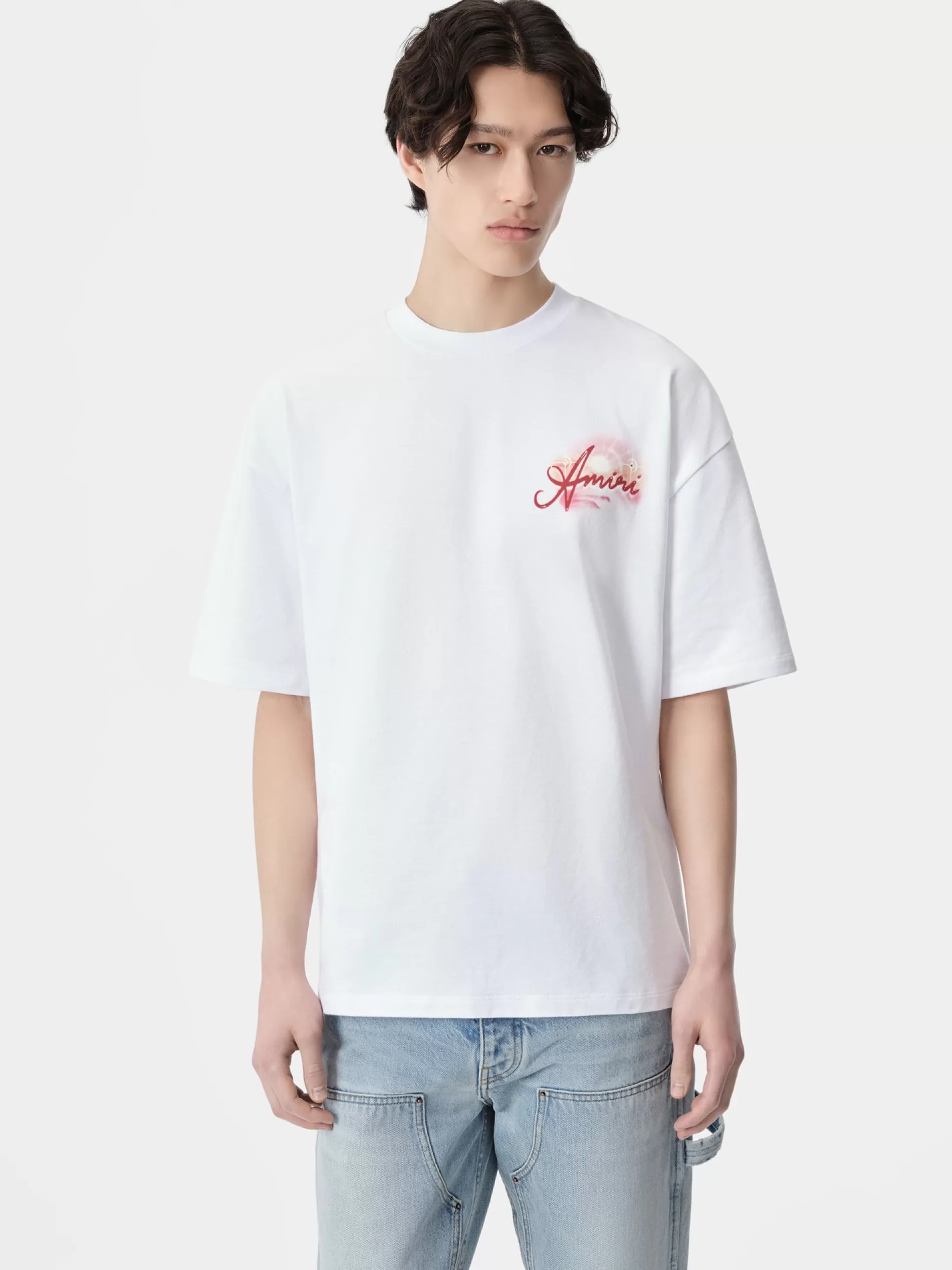 AMIRI Tees> PARADISE AIRBRUSH TEE White