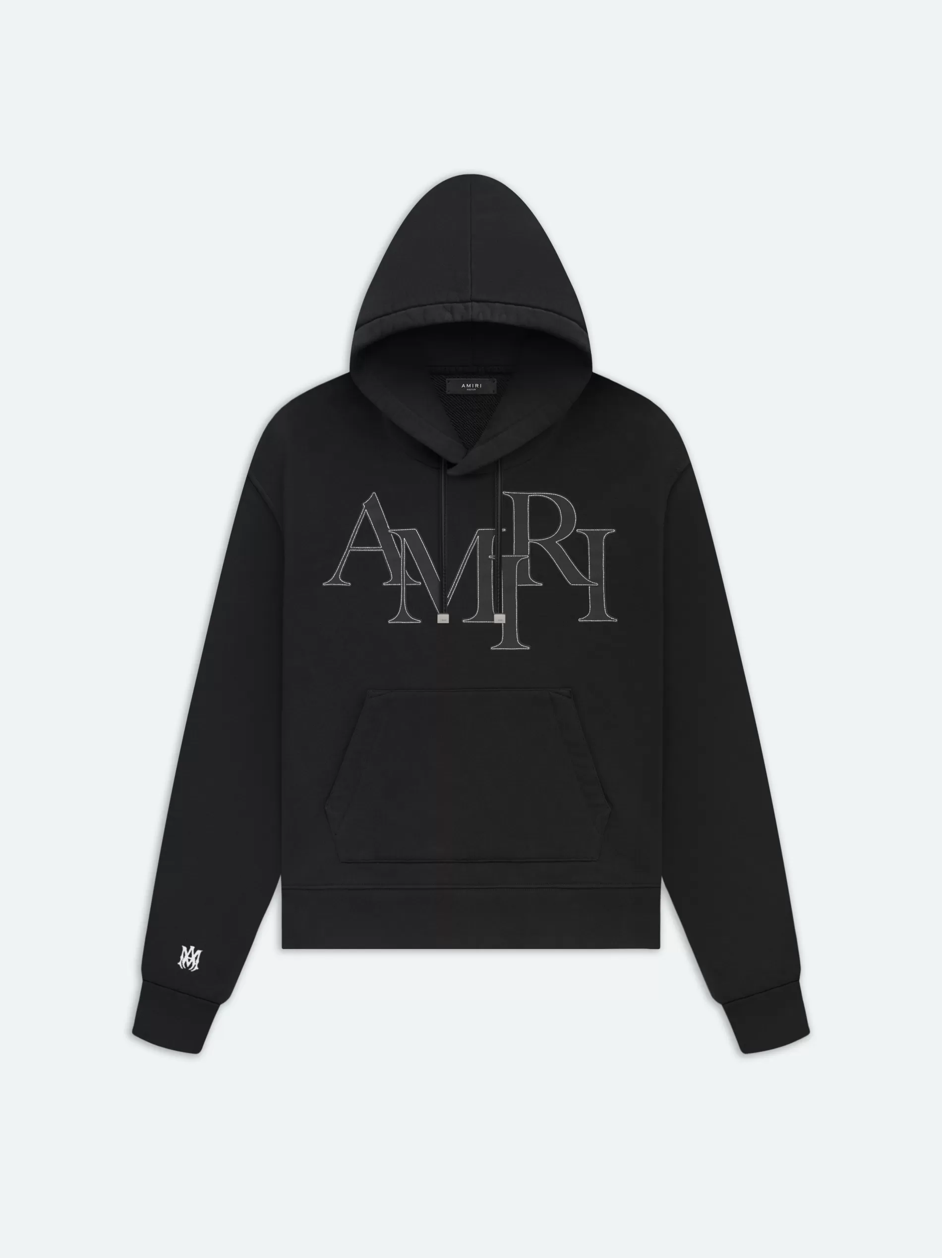 AMIRI Sweatshirts> STAGGERED LOGO HOODIE BLACK
