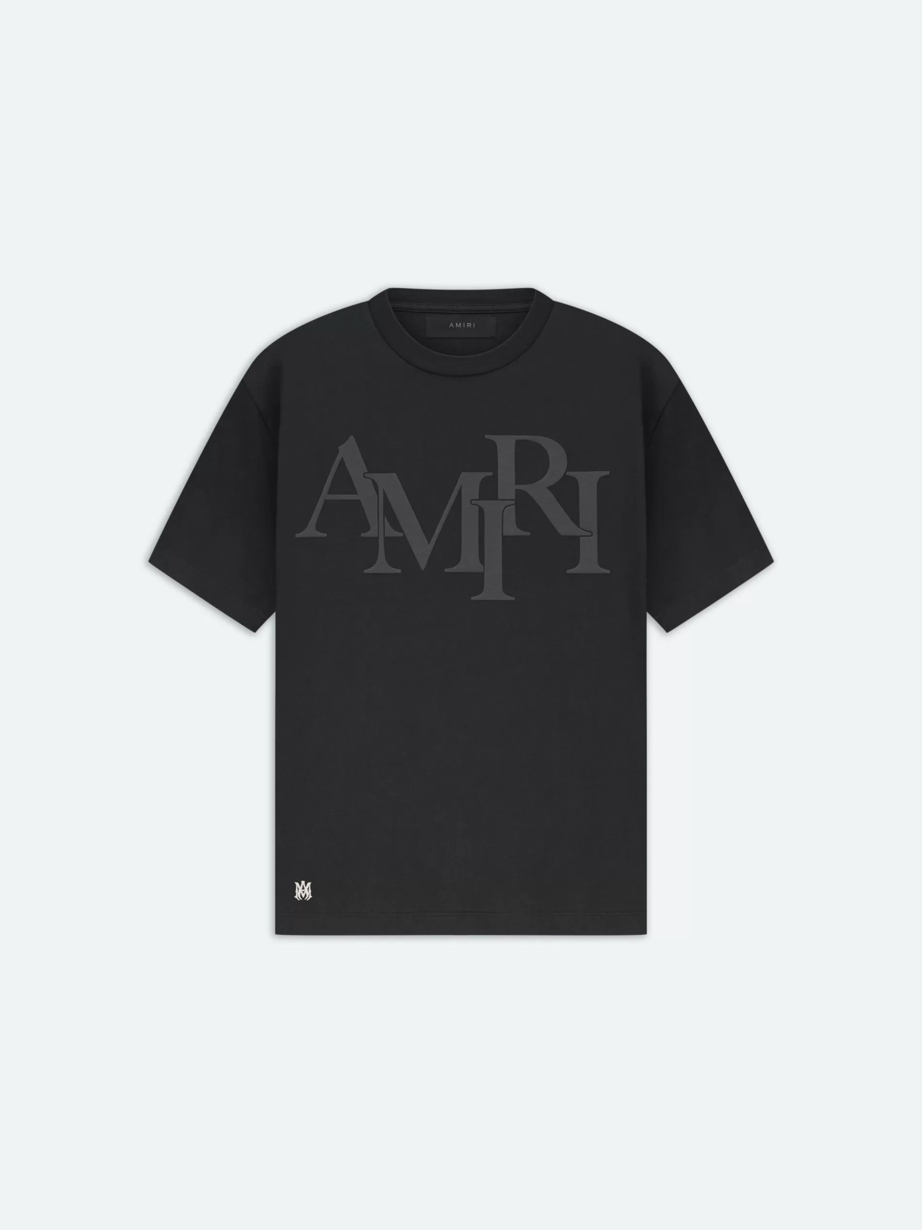 AMIRI Tees> STAGGERED LOGO TEE BLACK