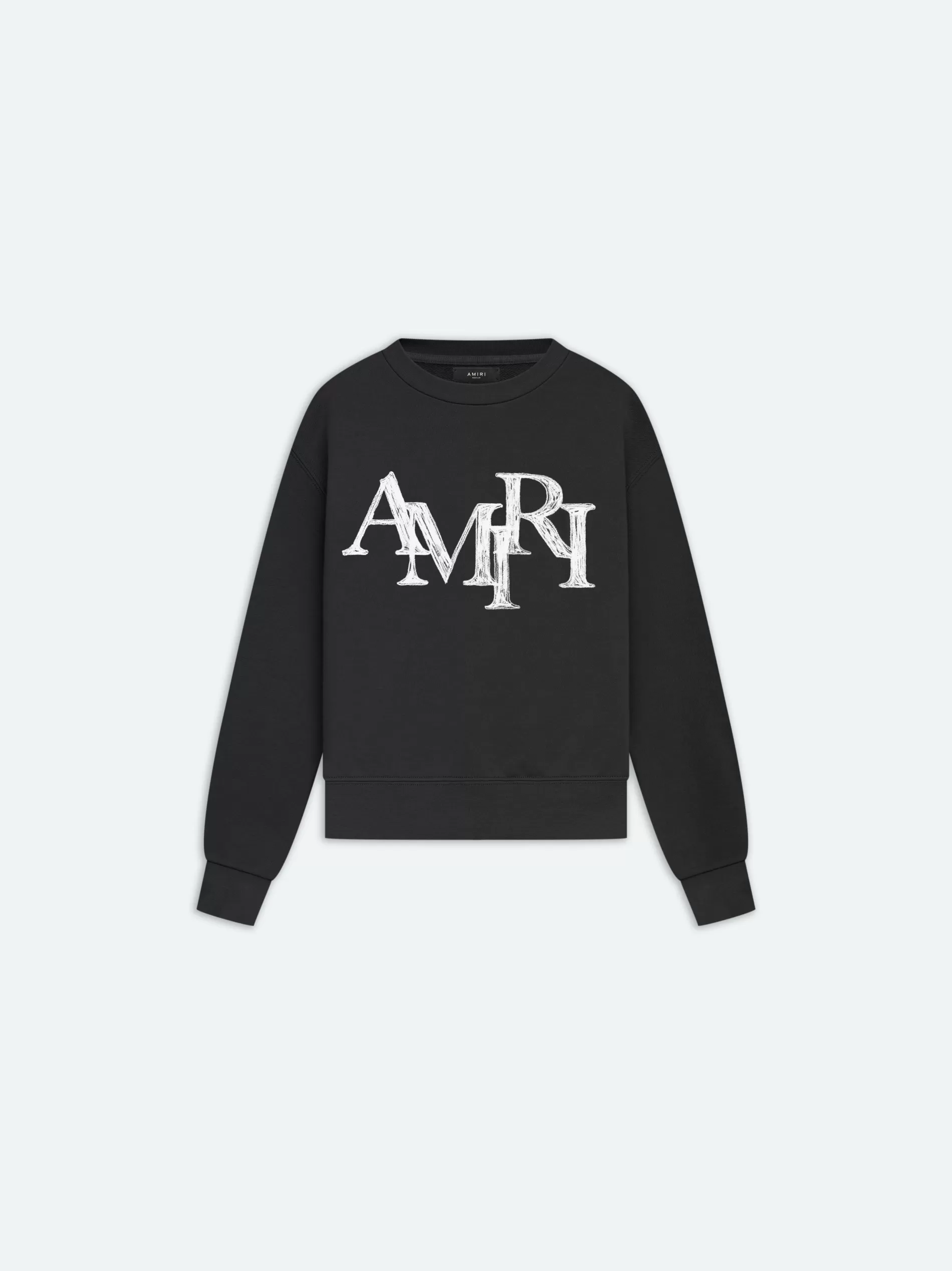 AMIRI Sweatshirts> STAGGERED SCRIBBLE CREWNECK BLACK