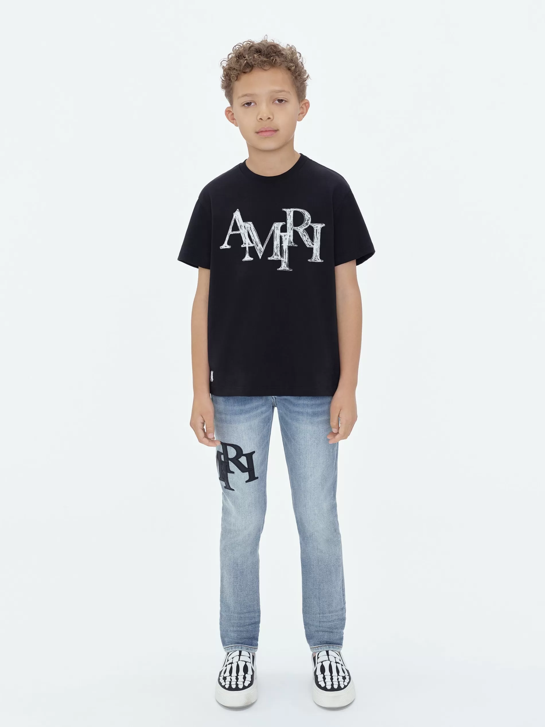 AMIRI Tees> STAGGERED SCRIBBLE TEE BLACK