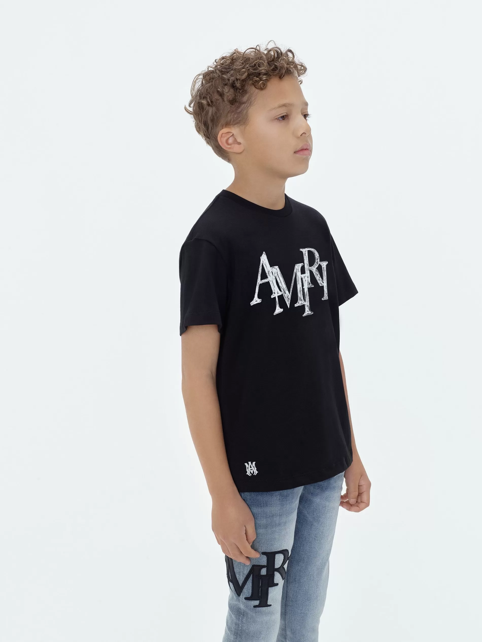 AMIRI Tees> STAGGERED SCRIBBLE TEE BLACK