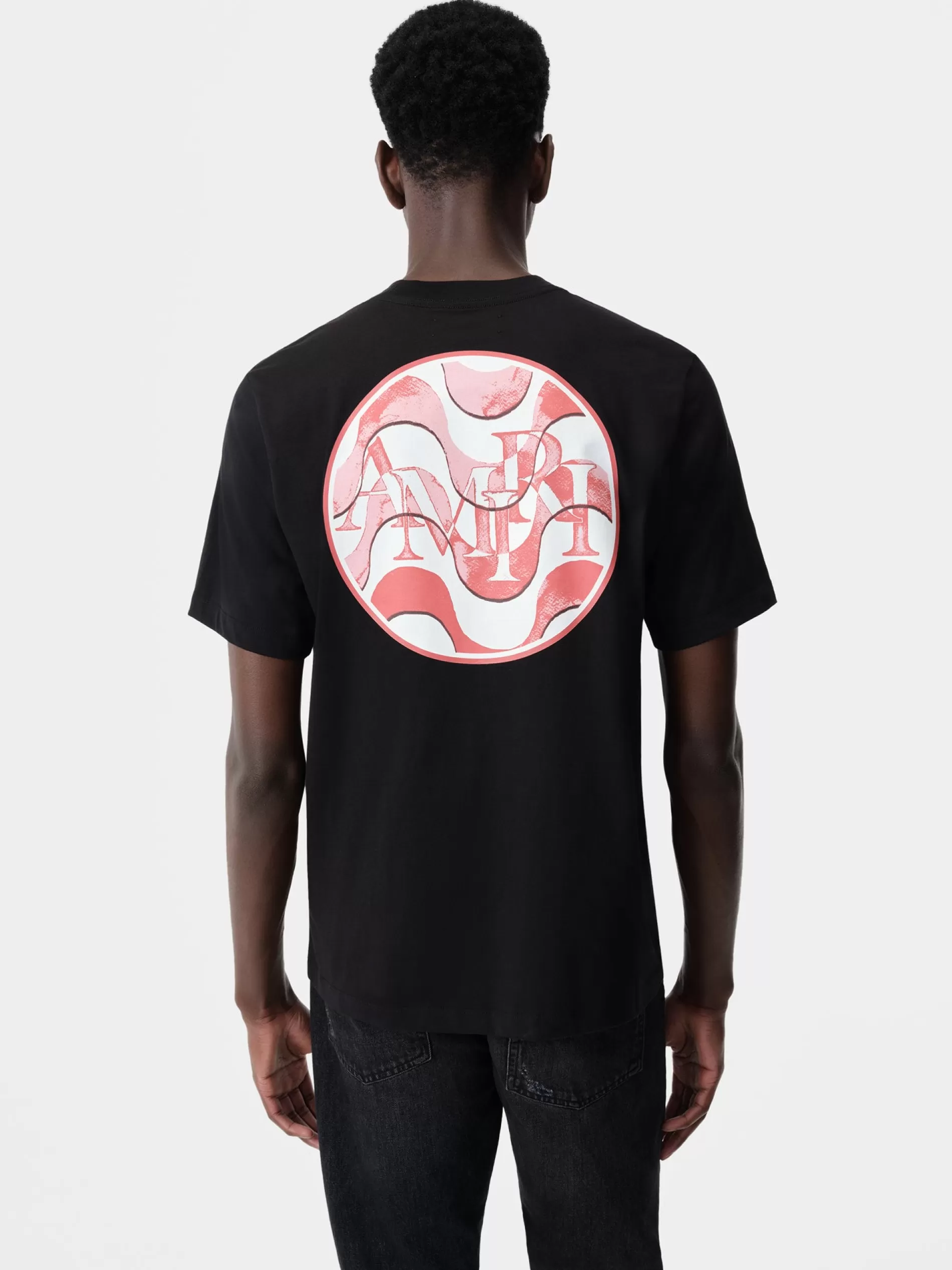 AMIRI Tees> STAGGERED WAVE TEE Black Red