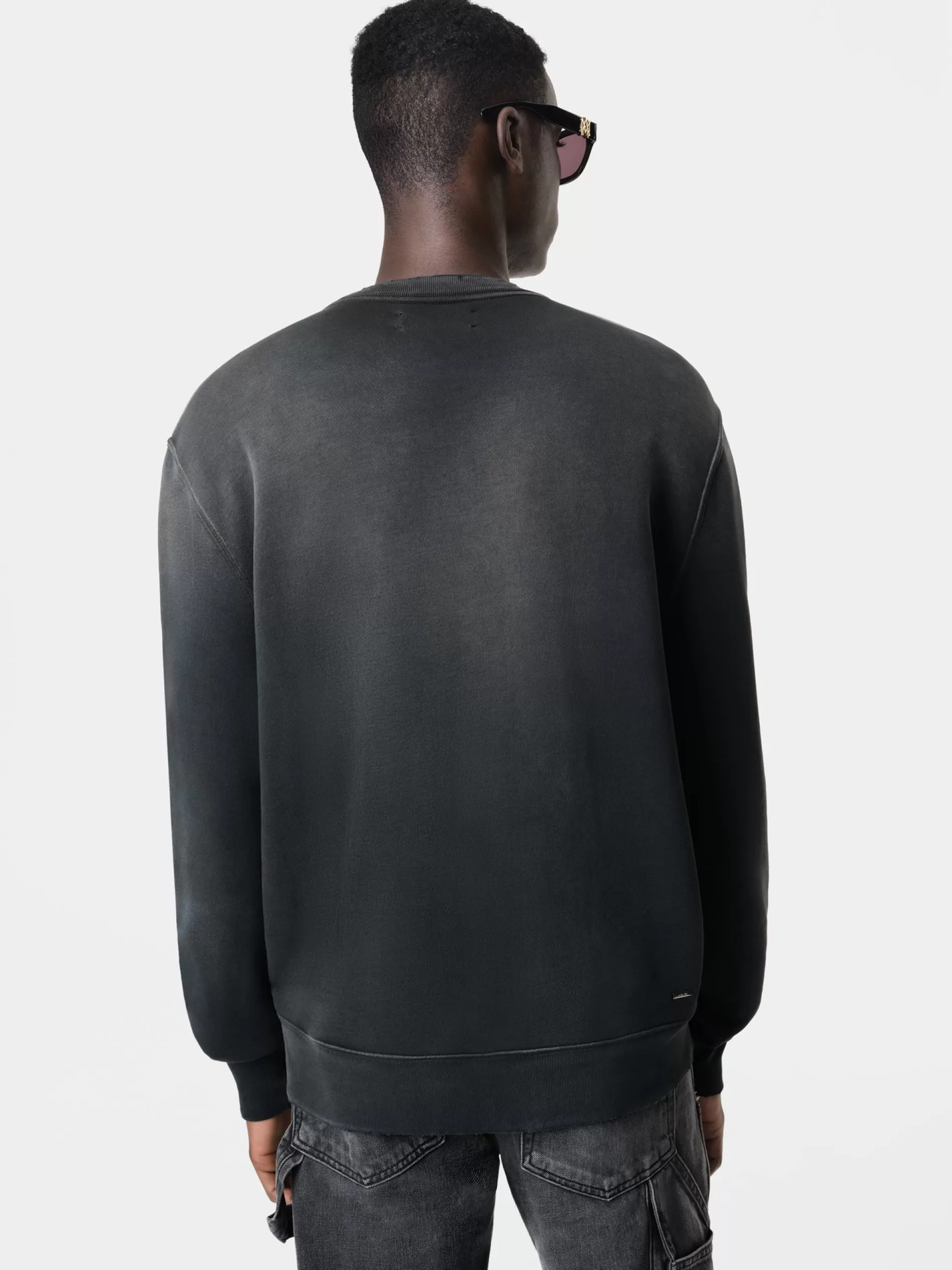 AMIRI Sweatshirts> THEATERS VINTAGE CREW BLACK