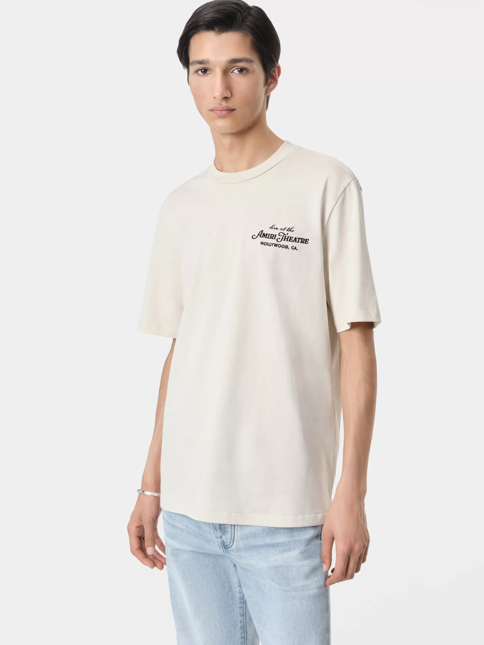 AMIRI Tees> THEATRE FLOCKED TEE Alabaster