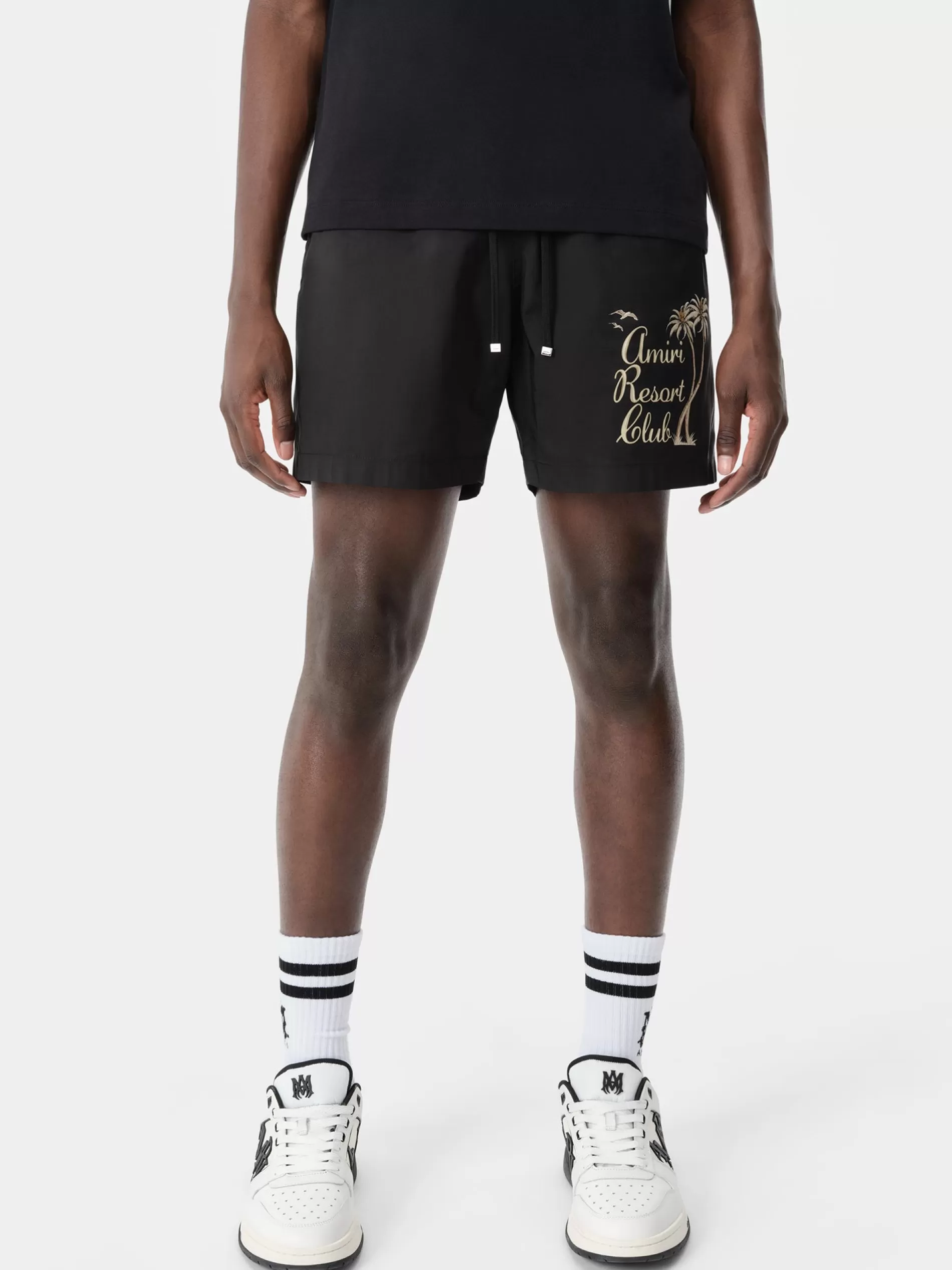 AMIRI Swimwear | Shorts & Sweatpants> TWISTED PALMS SWIM TRUNK BLACK