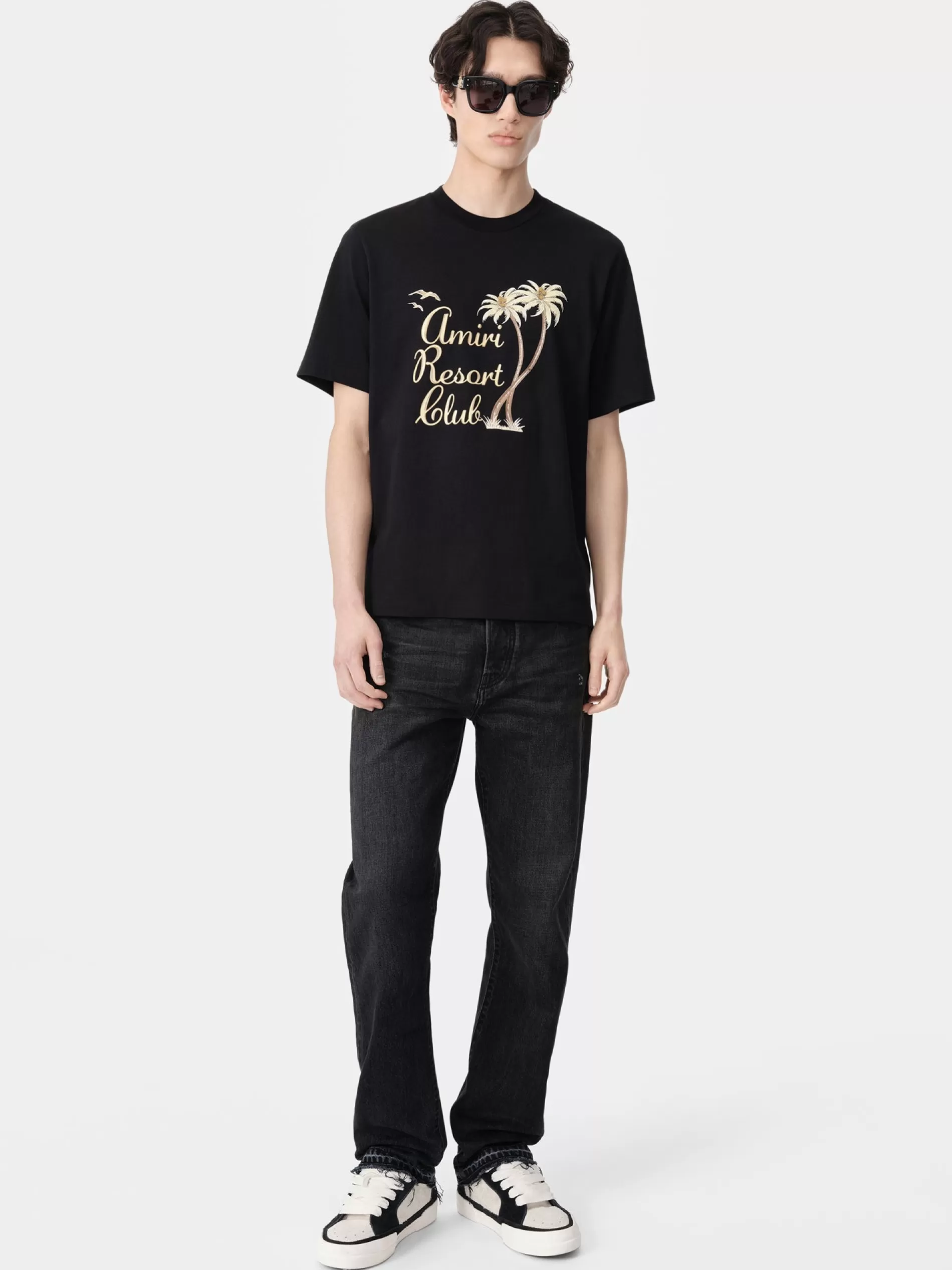 AMIRI Tees> TWISTED PALMS TEE BLACK