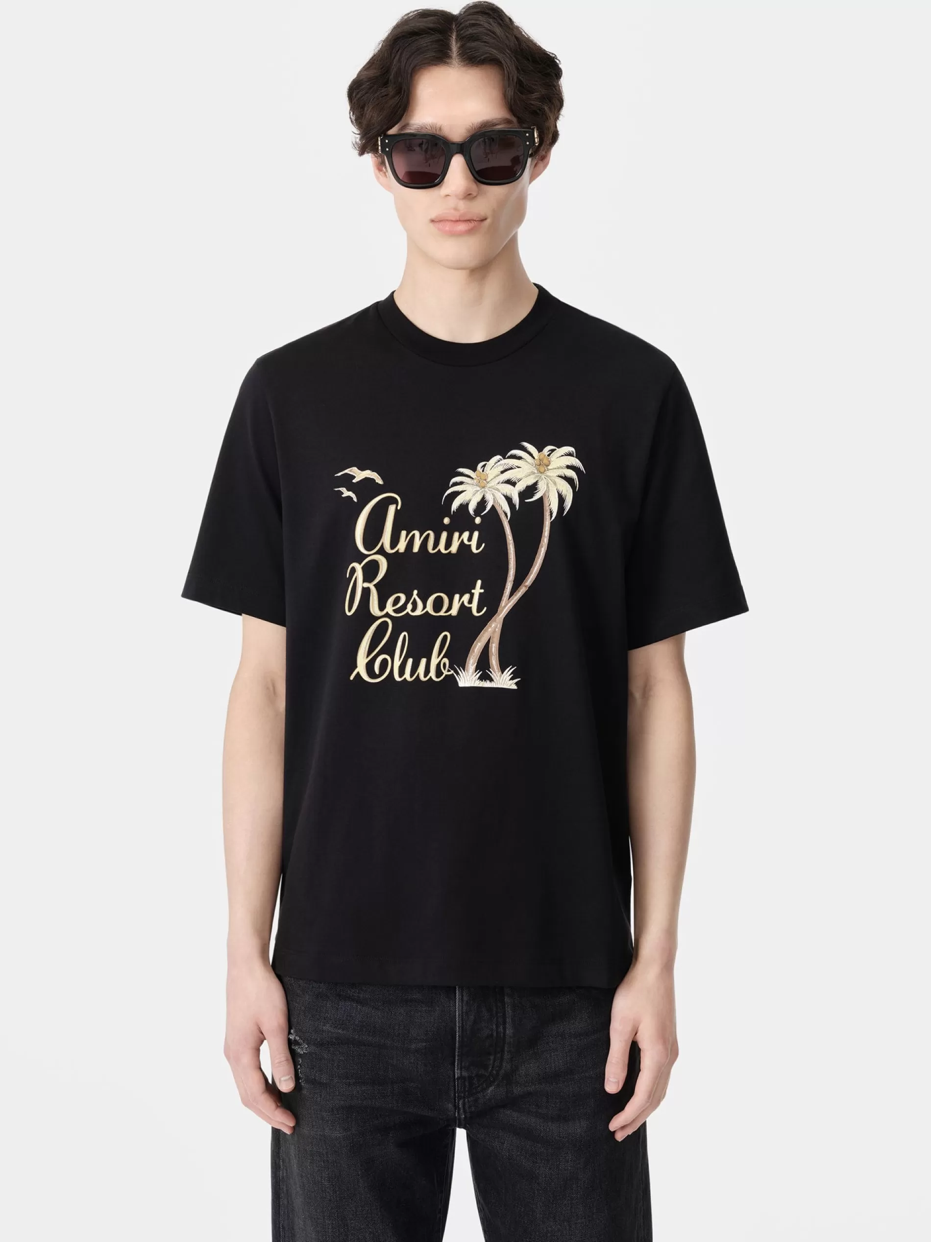 AMIRI Tees> TWISTED PALMS TEE BLACK