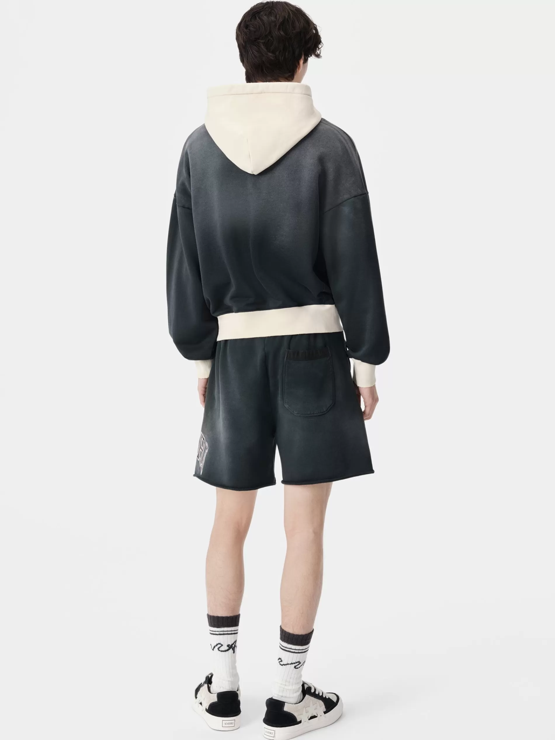 AMIRI Shorts & Sweatpants> VINTAGE COLLEGIATE SHORT BLACK
