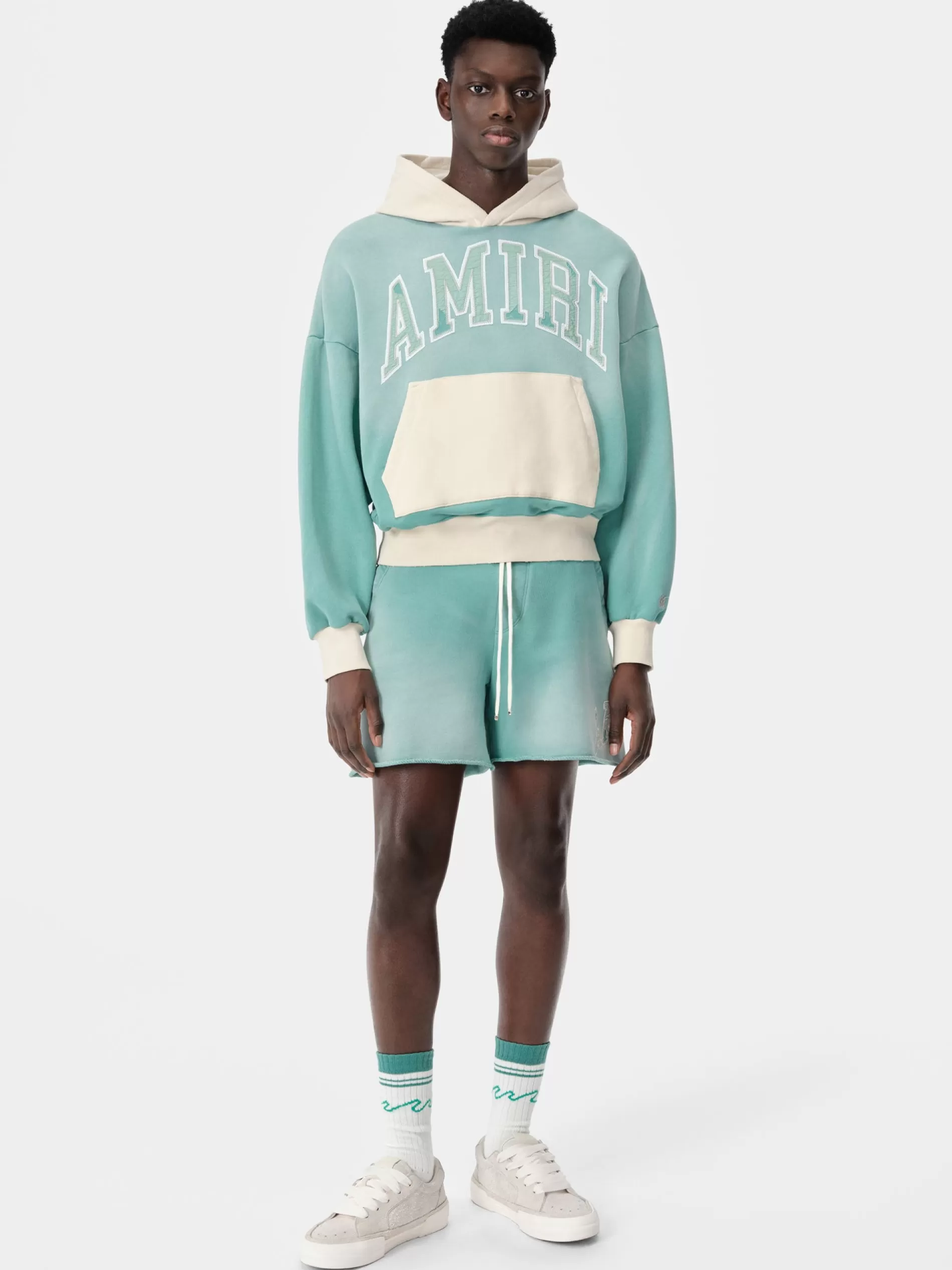 AMIRI Sweatshirts> VINTAGE OVERSIZED HOODIE Sea Blue