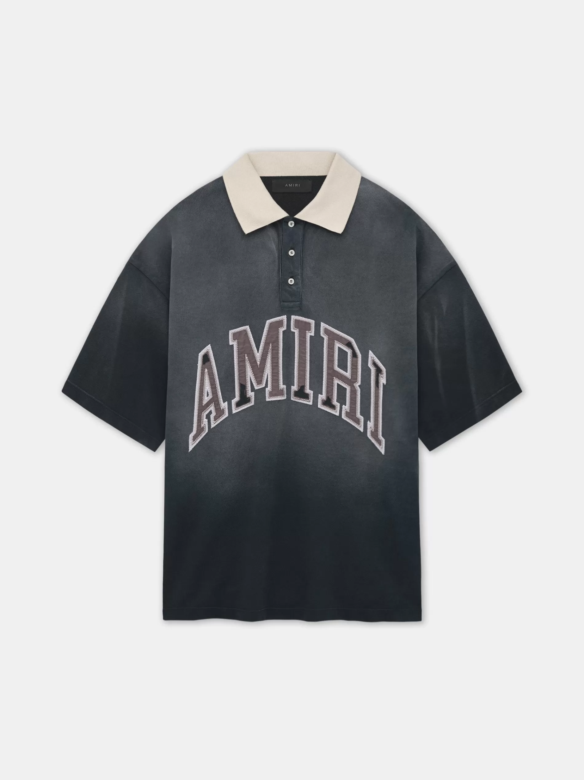 AMIRI Tees> VINTAGE OVERSIZED POLO BLACK