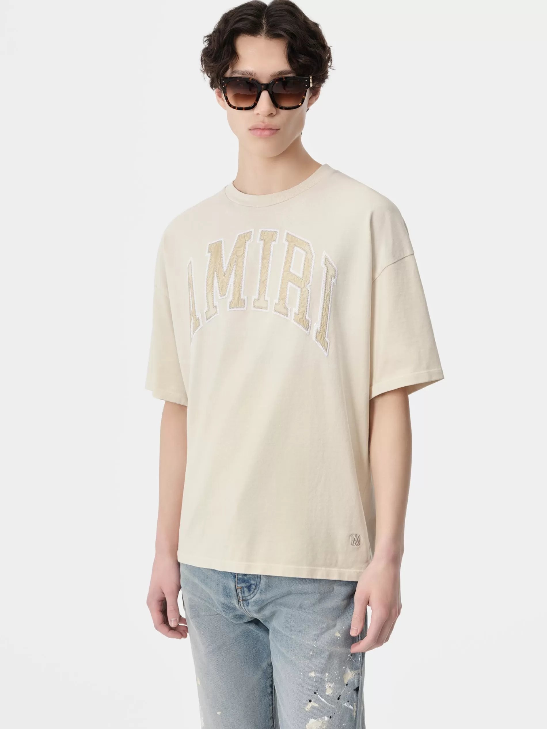 AMIRI Tees> VINTAGE OVERSIZED TEE BIRCH