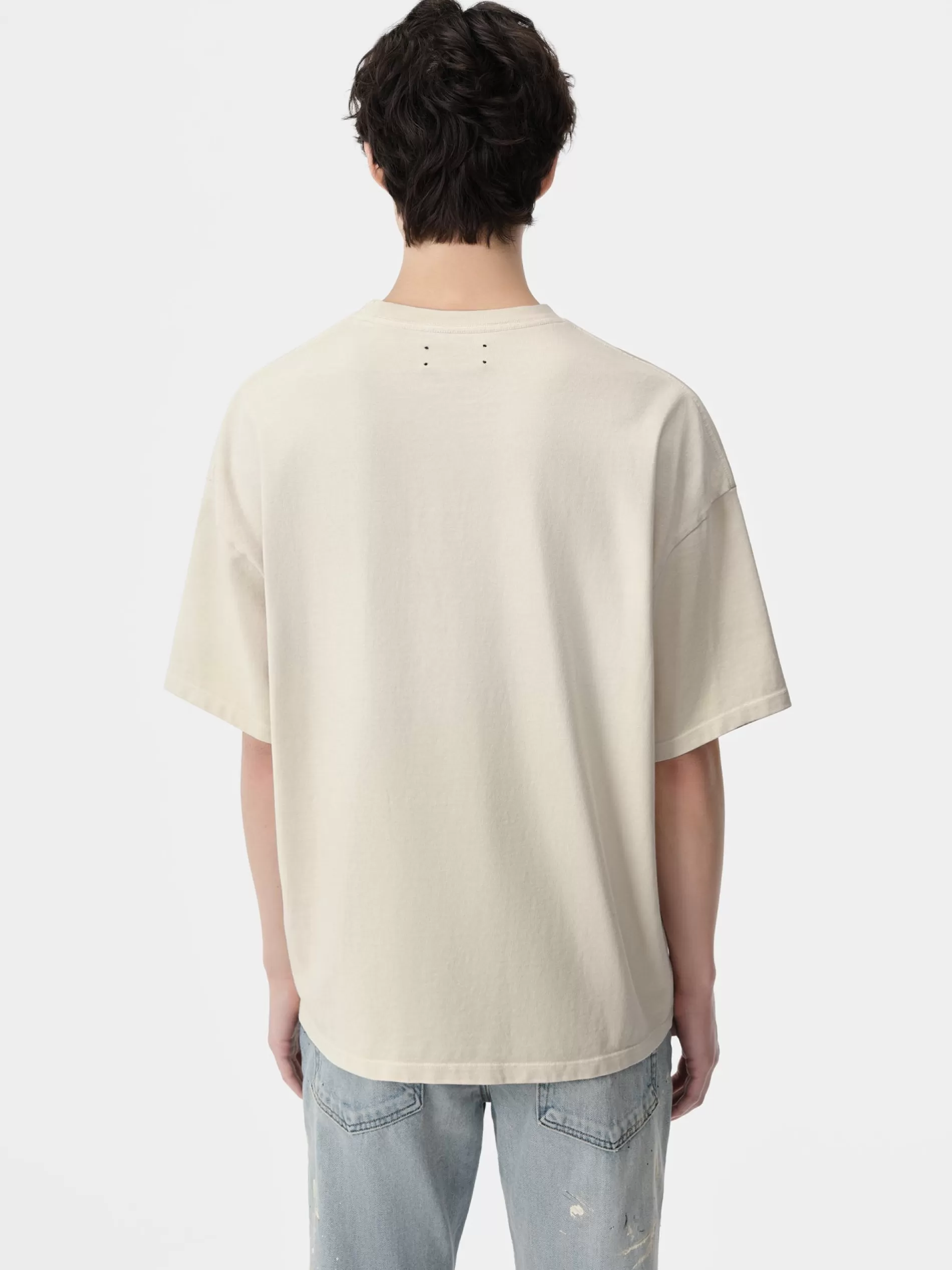 AMIRI Tees> VINTAGE OVERSIZED TEE BIRCH