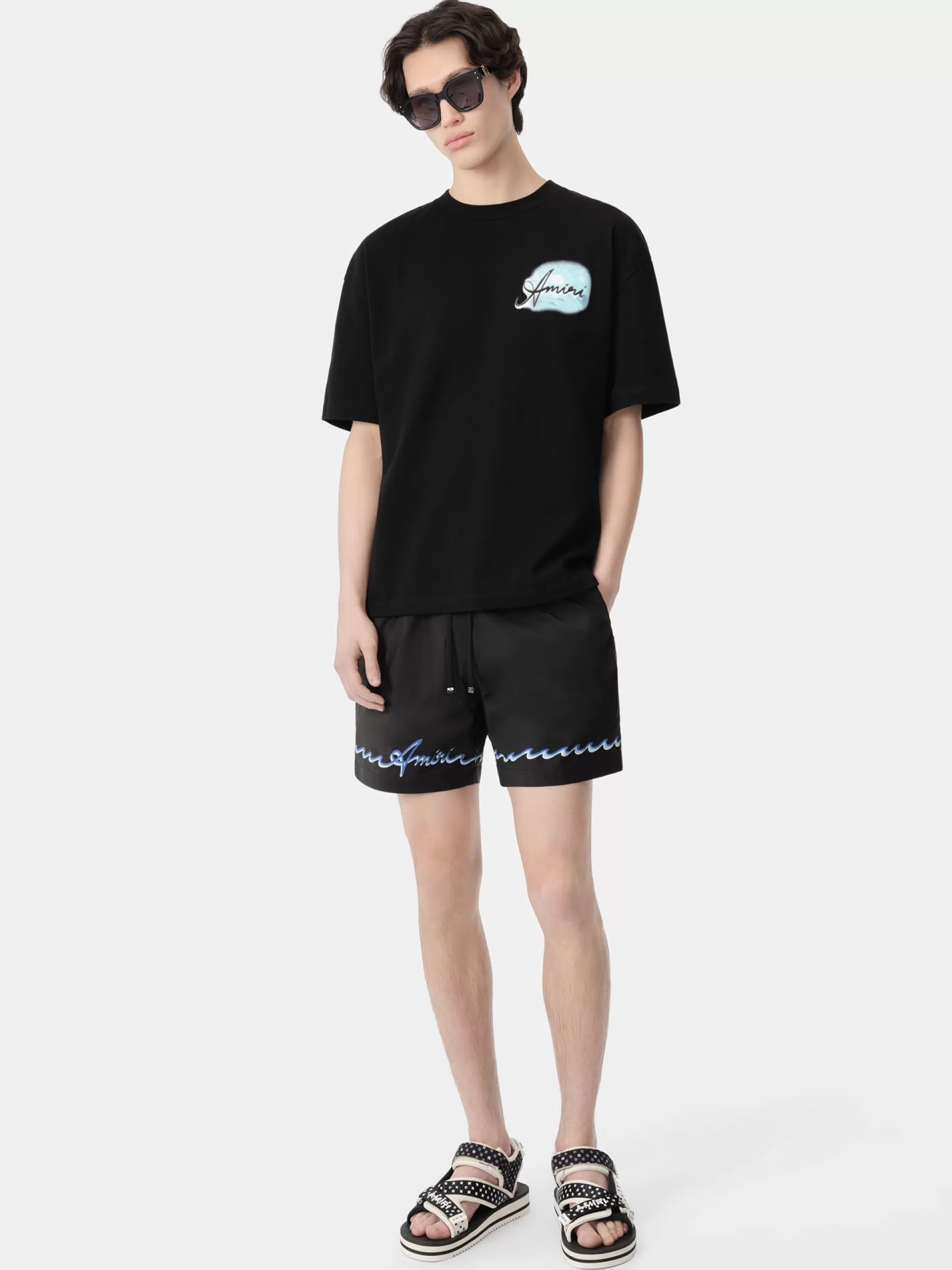 AMIRI Swimwear | Shorts & Sweatpants> WAVE SWIM TRUNK BLACK