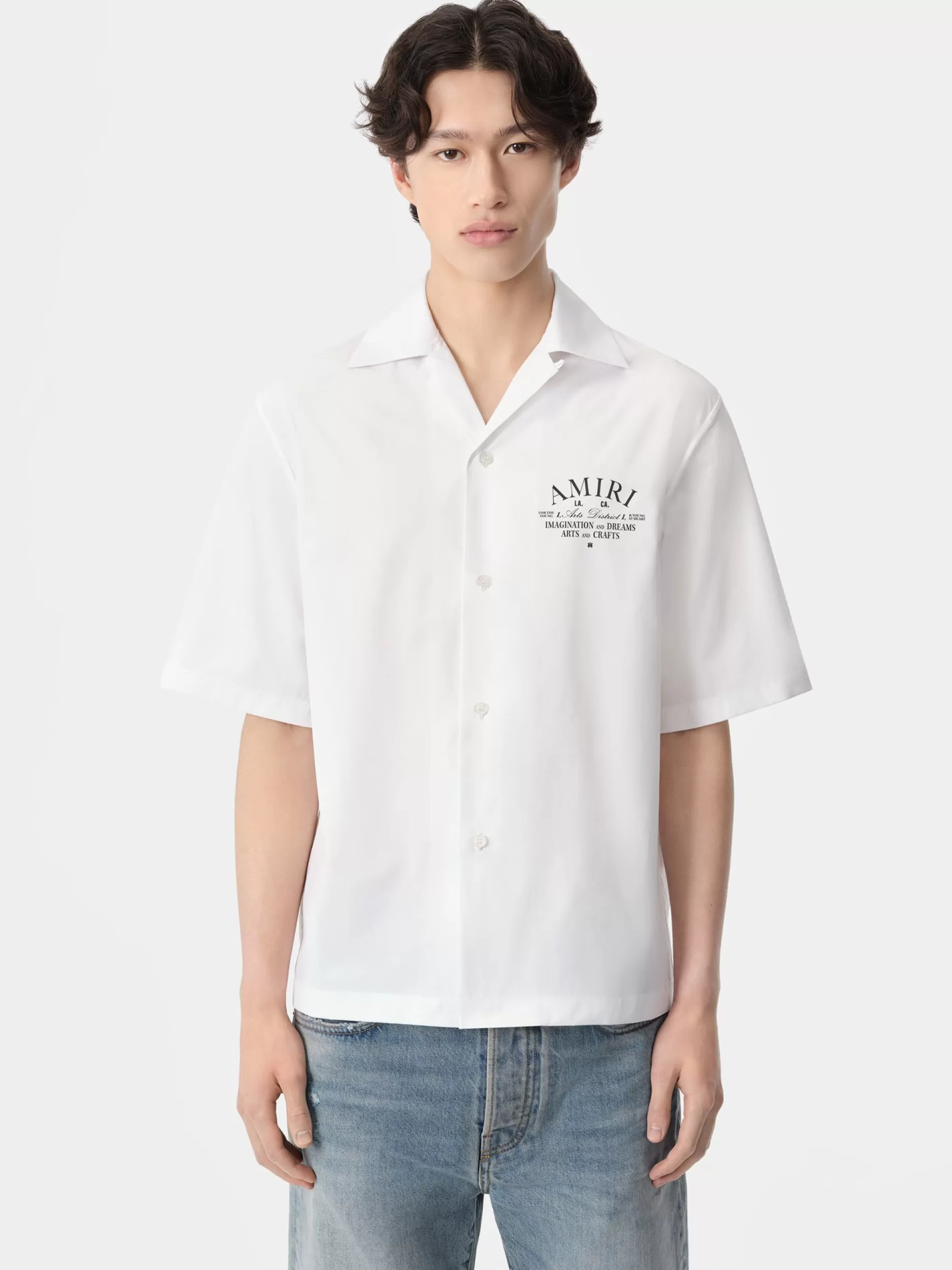 AMIRI Shirts>ARTS DISTRICT CAMP SHIRT White