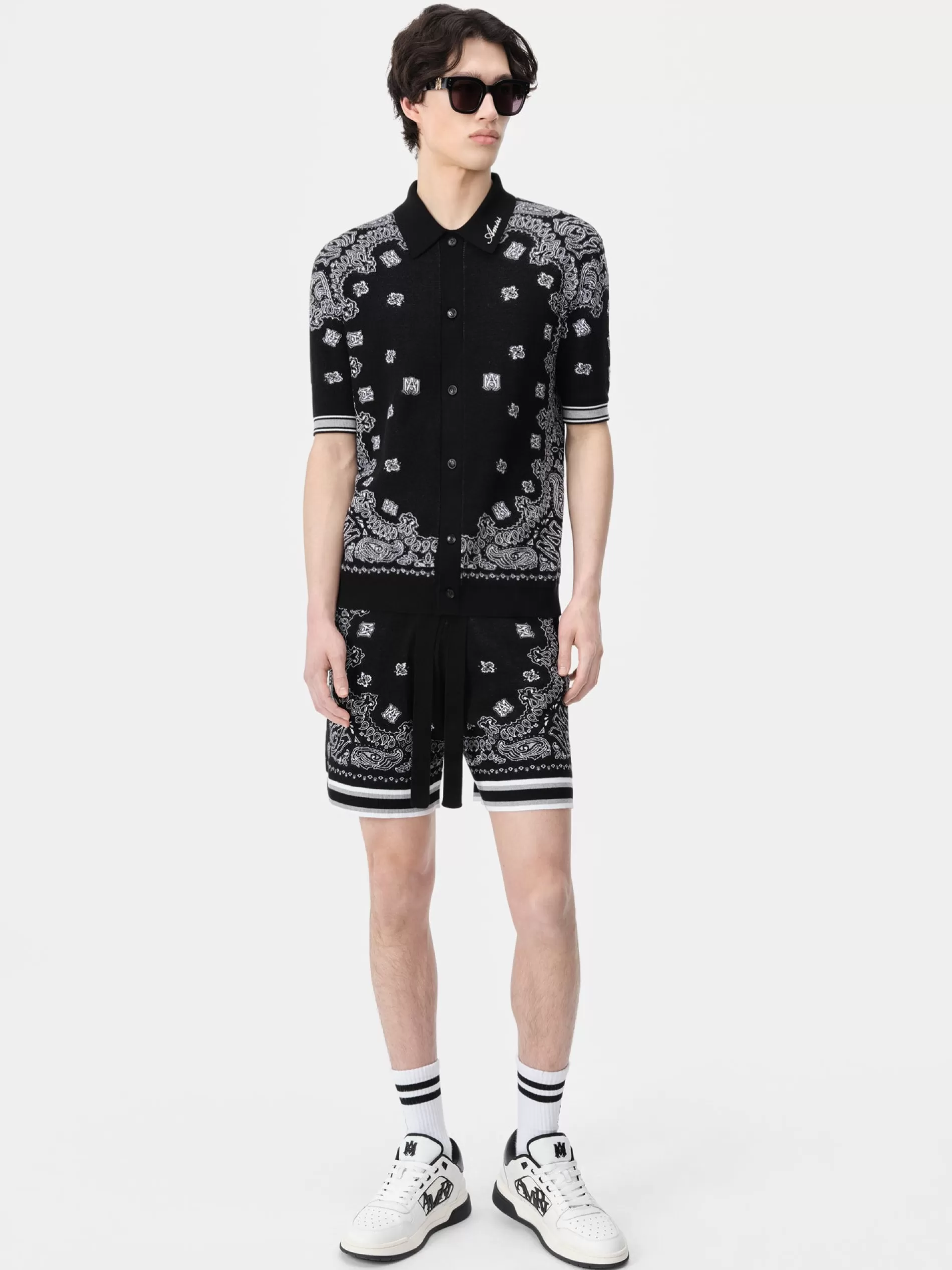 AMIRI Knitwear>BANDANA SHORT BLACK