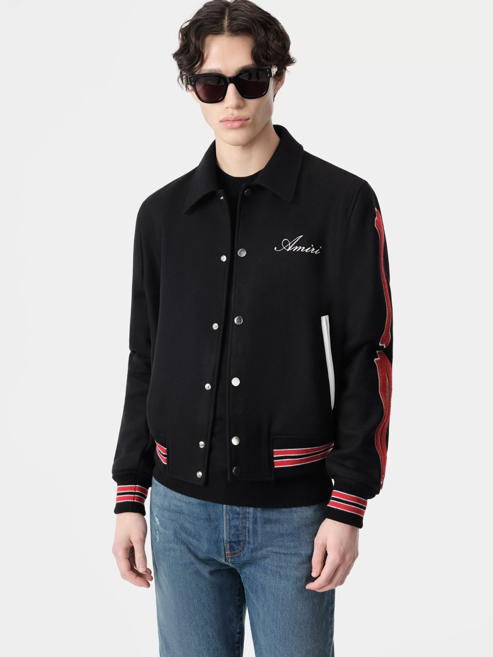 AMIRI Outerwear>BONES JACKET Black Red