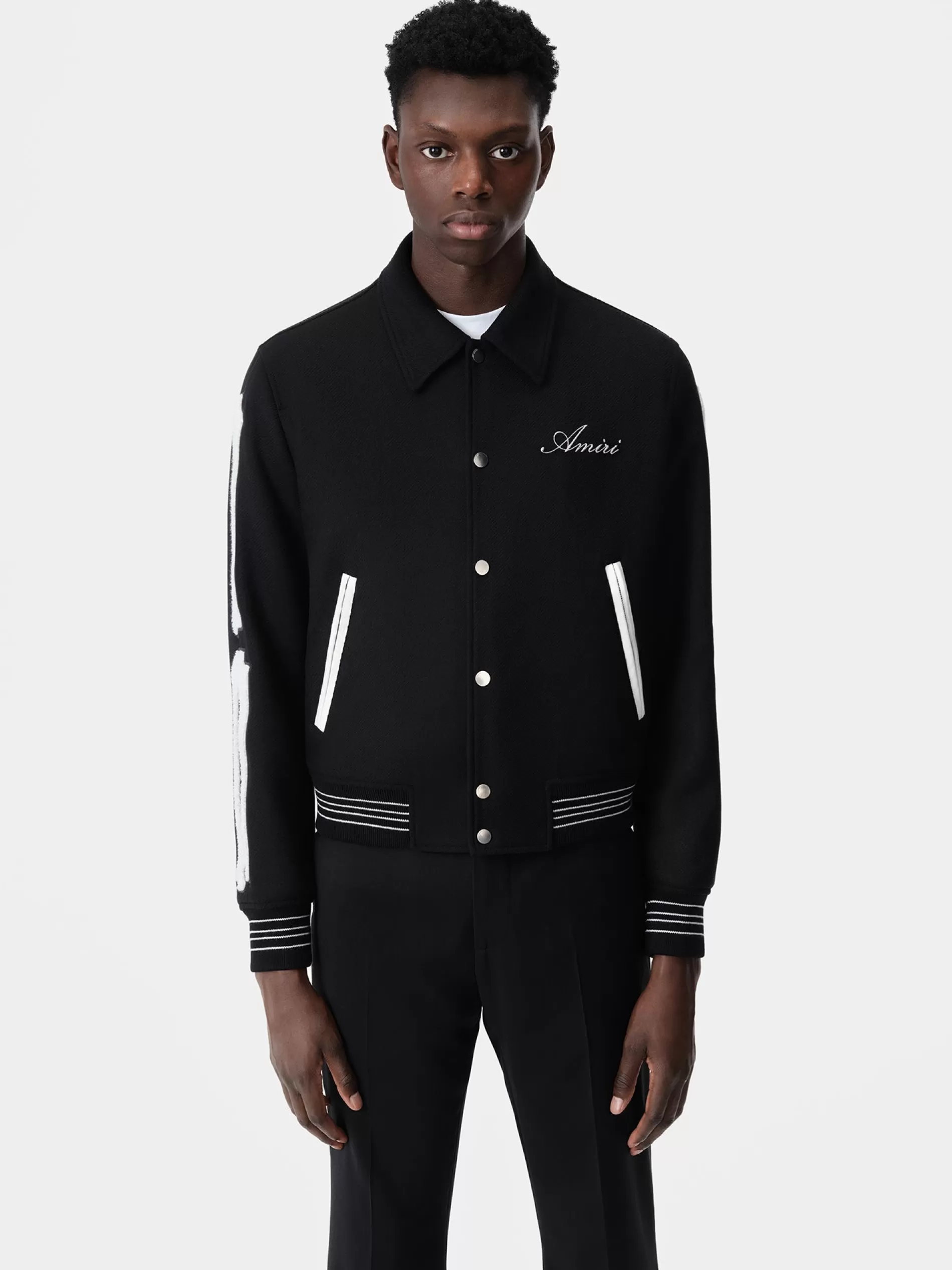 AMIRI Outerwear>BONES JACKET Black White