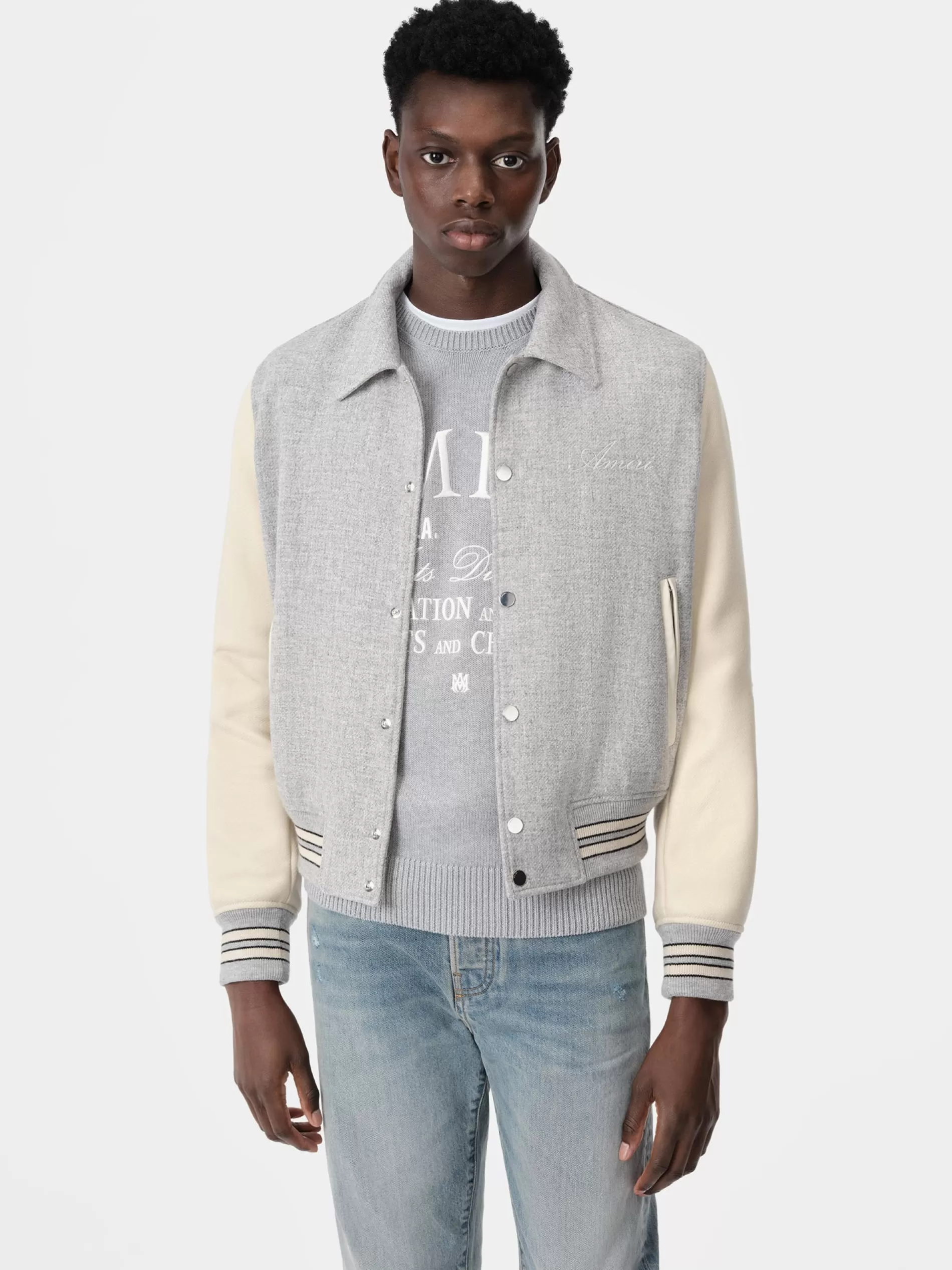 AMIRI Outerwear>BONES JACKET Grey