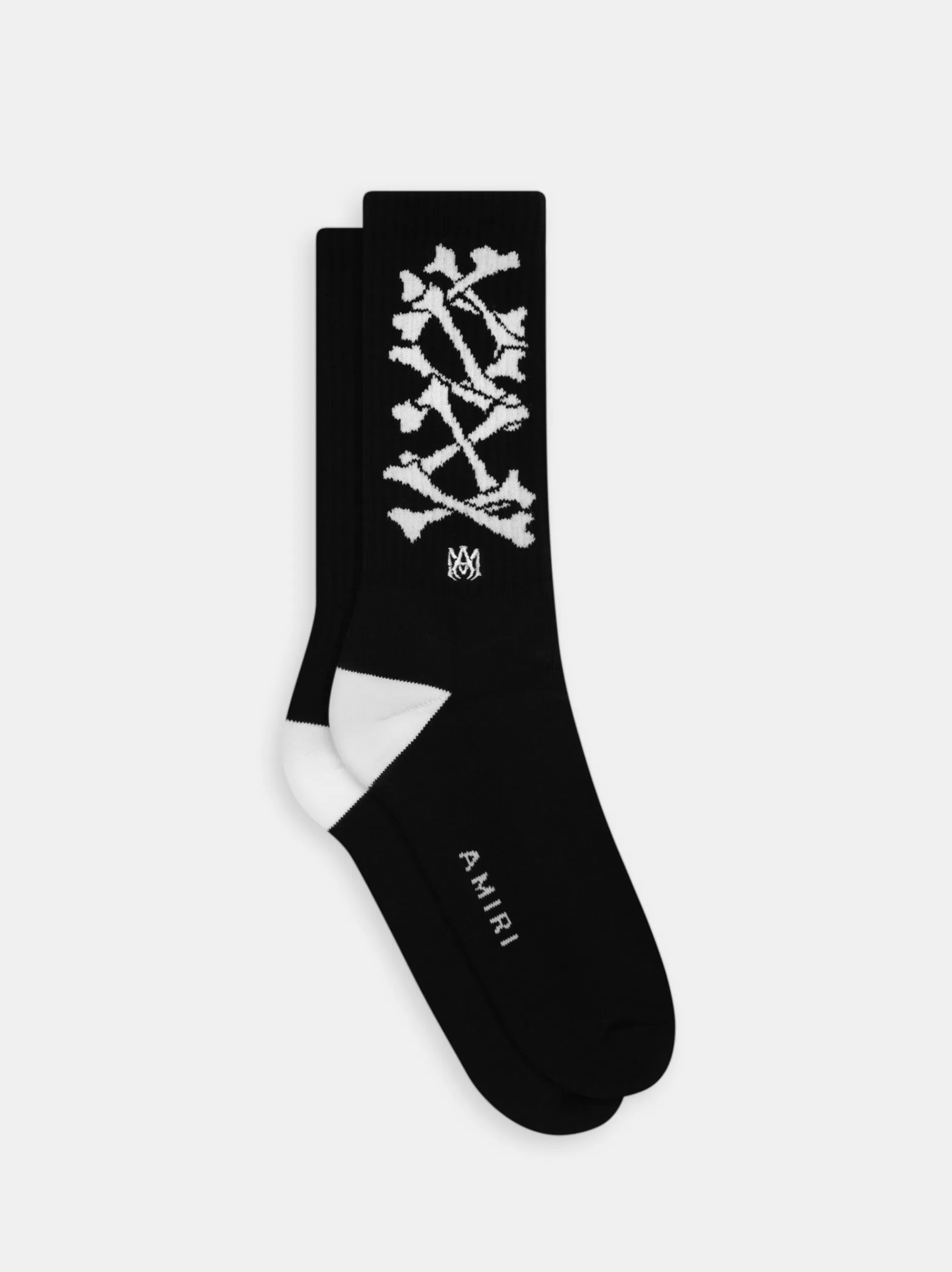 AMIRI Socks | Socks>BONES STACKED SOCKS Black White