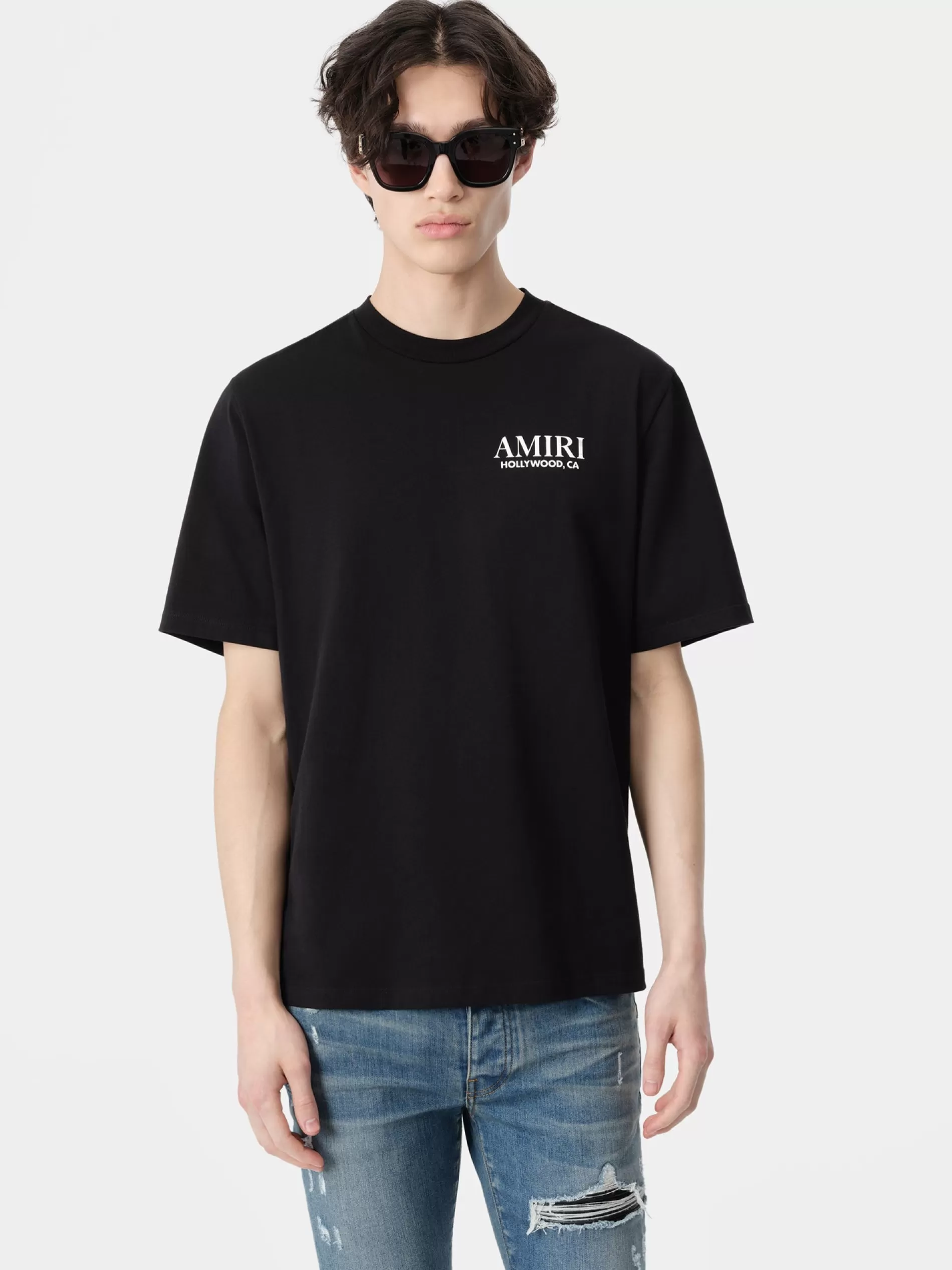 AMIRI Tees>BONES STACKED TEE BLACK