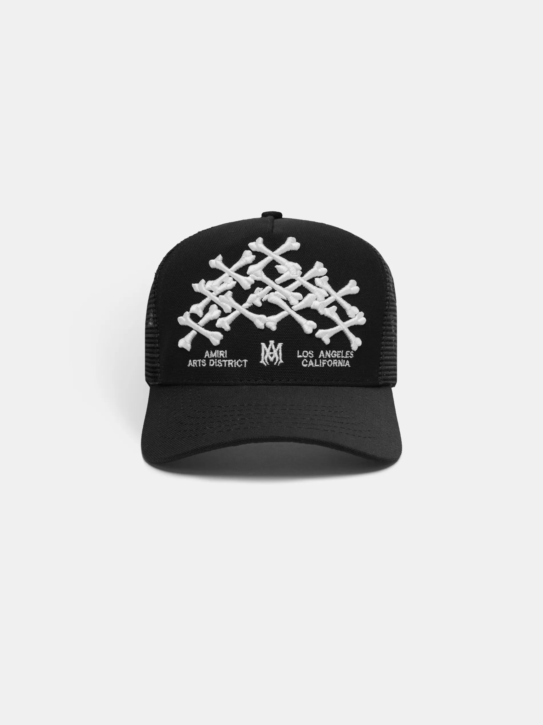 AMIRI Hats | Hats>BONES STACKED TRUCKER HAT BLACK