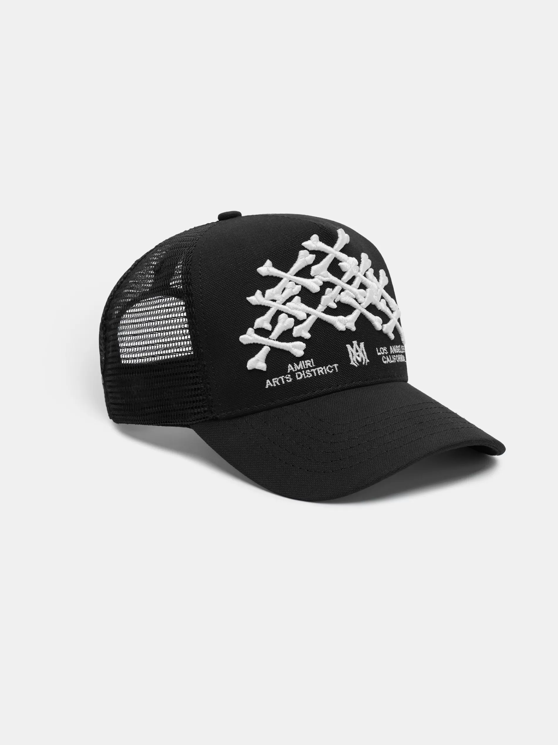 AMIRI Hats | Hats>BONES STACKED TRUCKER HAT BLACK