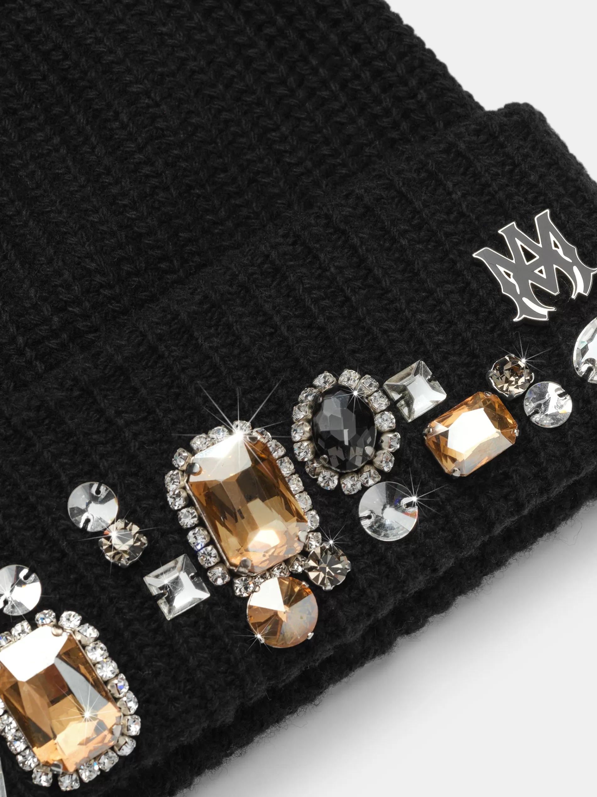 AMIRI Hats | Hats>CHUNKY CRYSTAL BEANIE BLACK