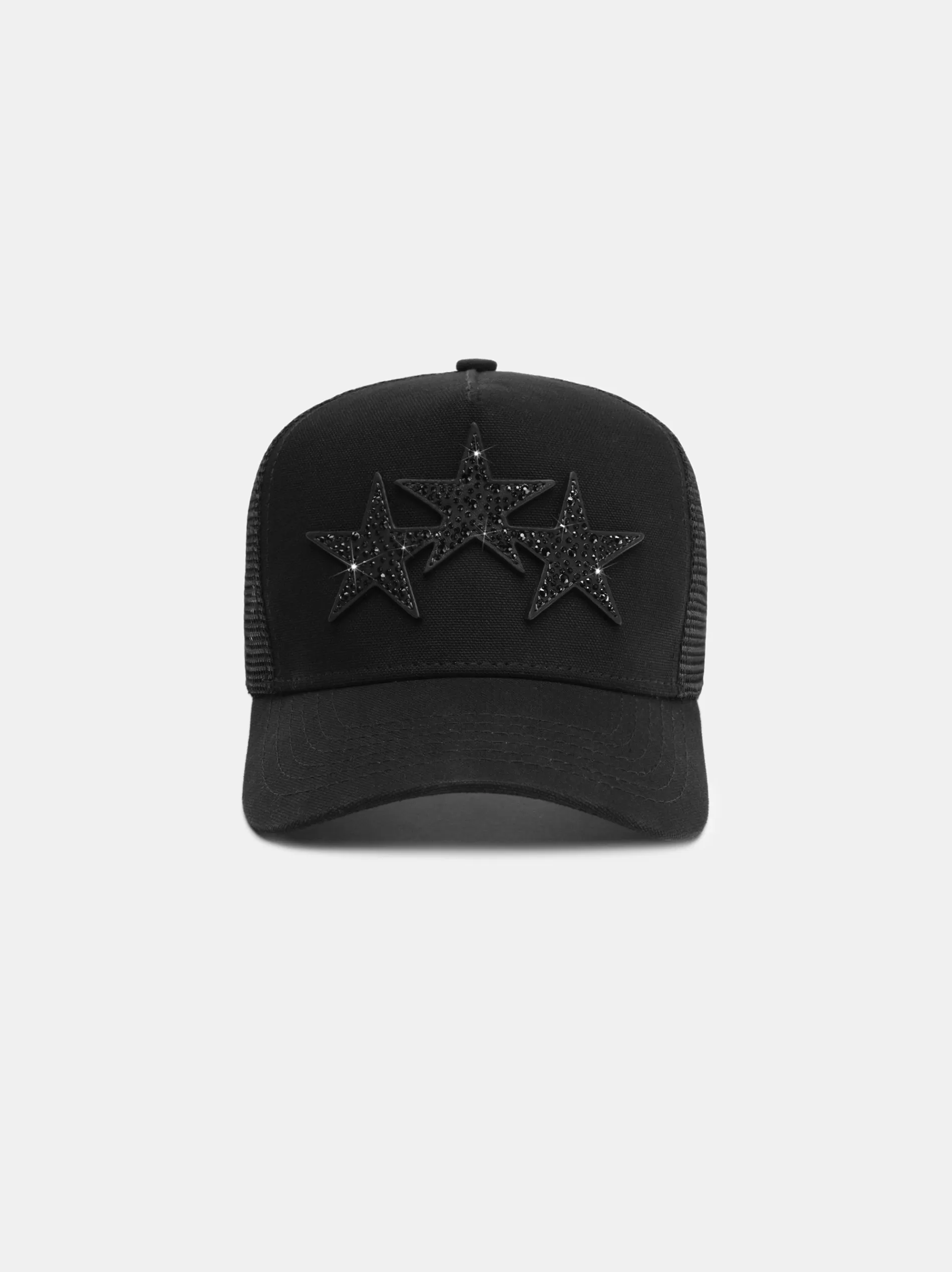 AMIRI Hats | Hats>CRYSTAL 3 STAR TRUCKER HAT Black Black