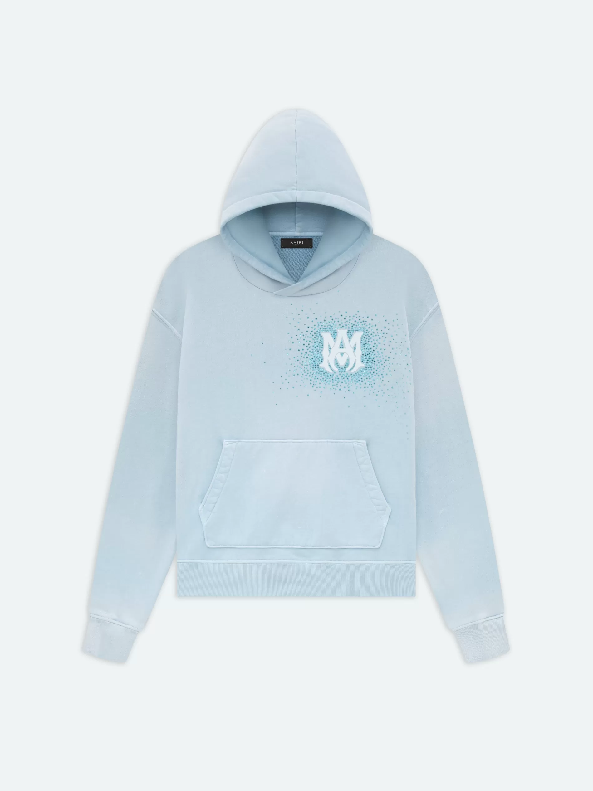 AMIRI Sweatshirts>CRYSTAL BURST HOODIE- Ashley Blue