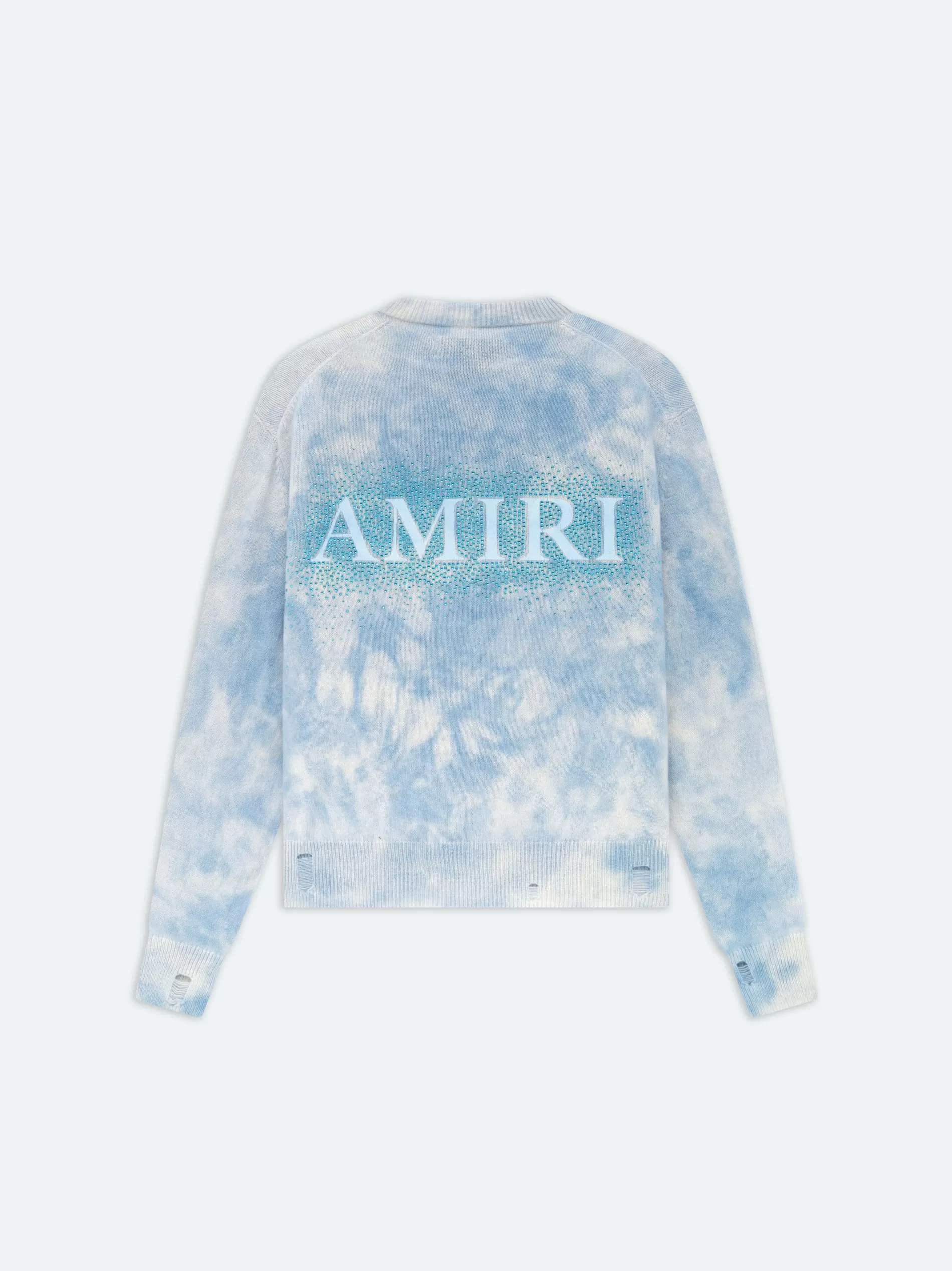 AMIRI Sweatshirts>CRYSTAL CREWNECK- Ashley Blue