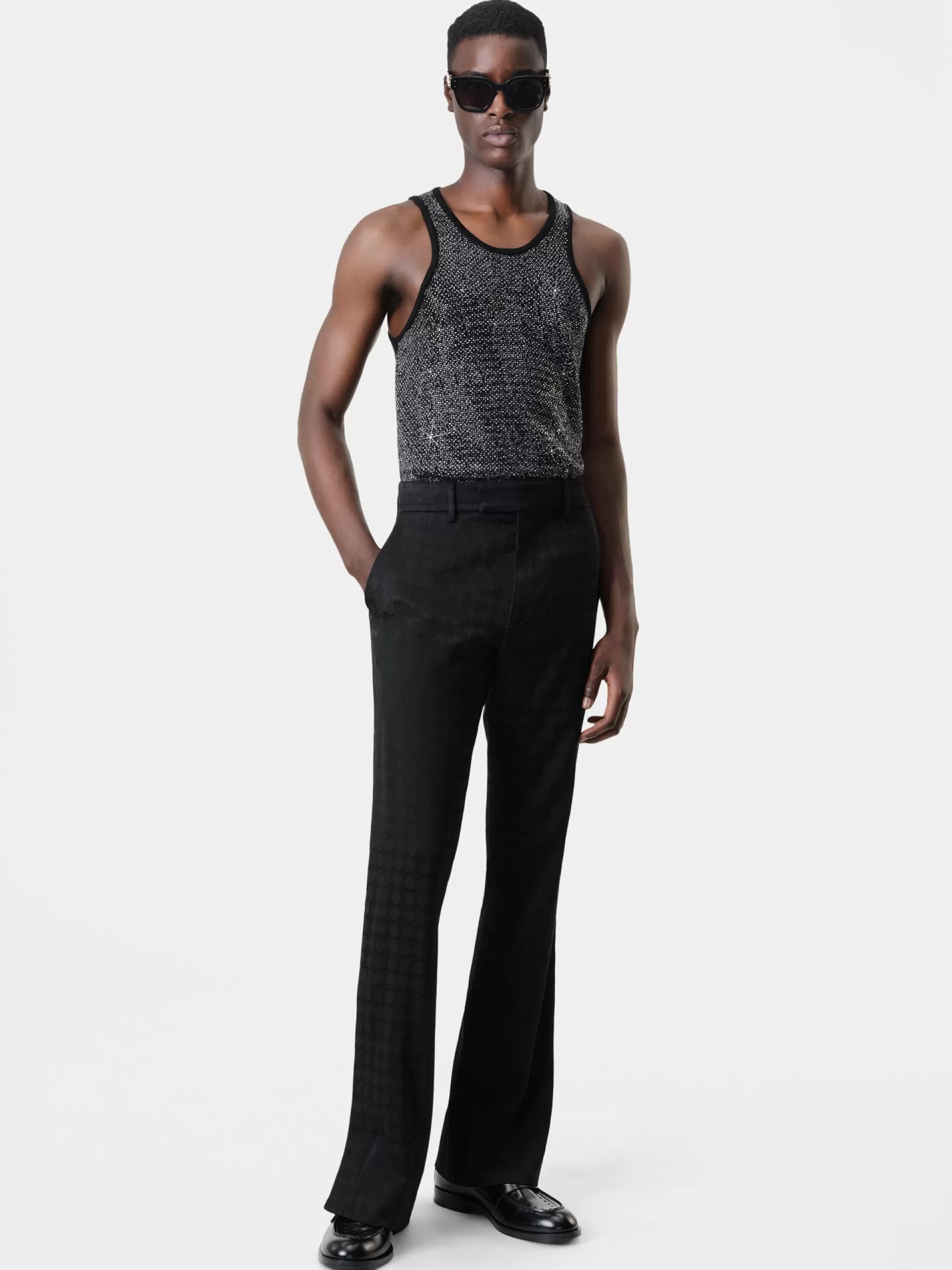 AMIRI Knitwear | Tees>CRYSTAL TANK TOP BLACK