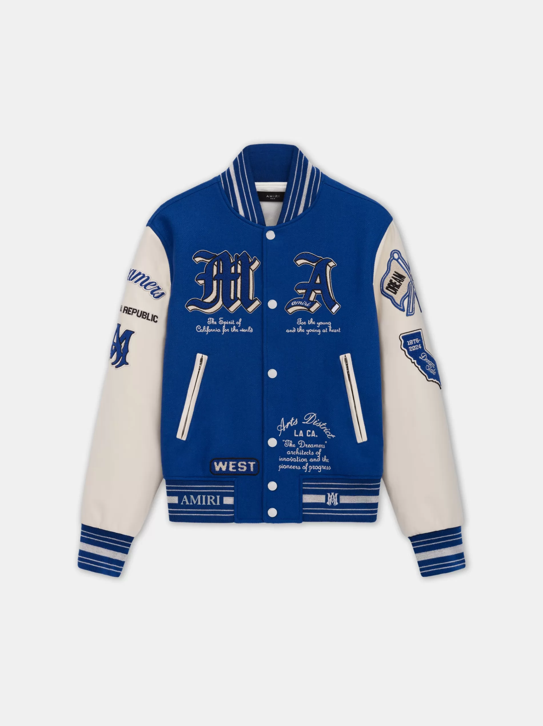 AMIRI Outerwear>DREAM TEAM VARSITY JACKET Blue